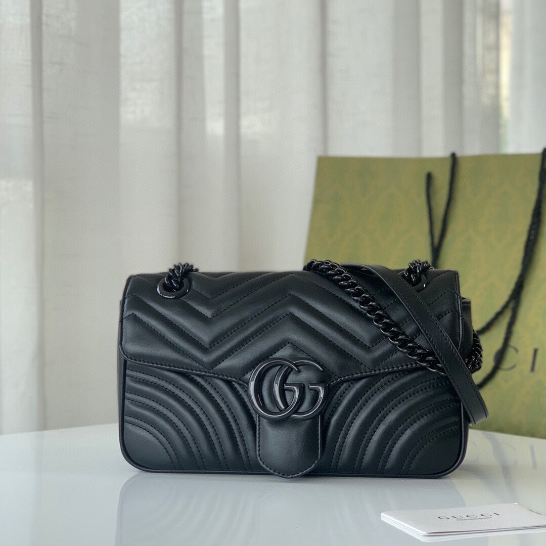 [TOP] GUCCI G*G Marmont Bag Small 26cm - All Black