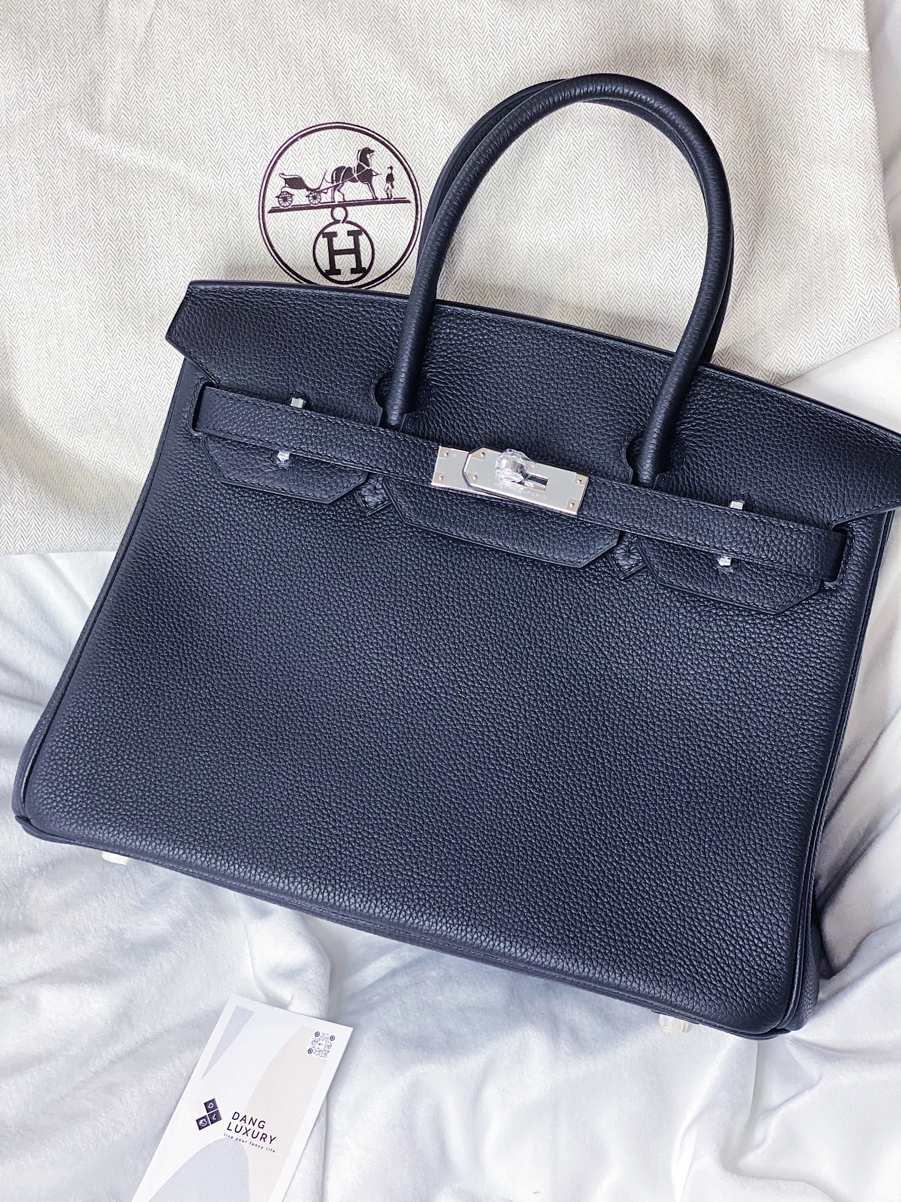 [TOP] HERMES Birkin Togo Leather 30cm - Black & SHW