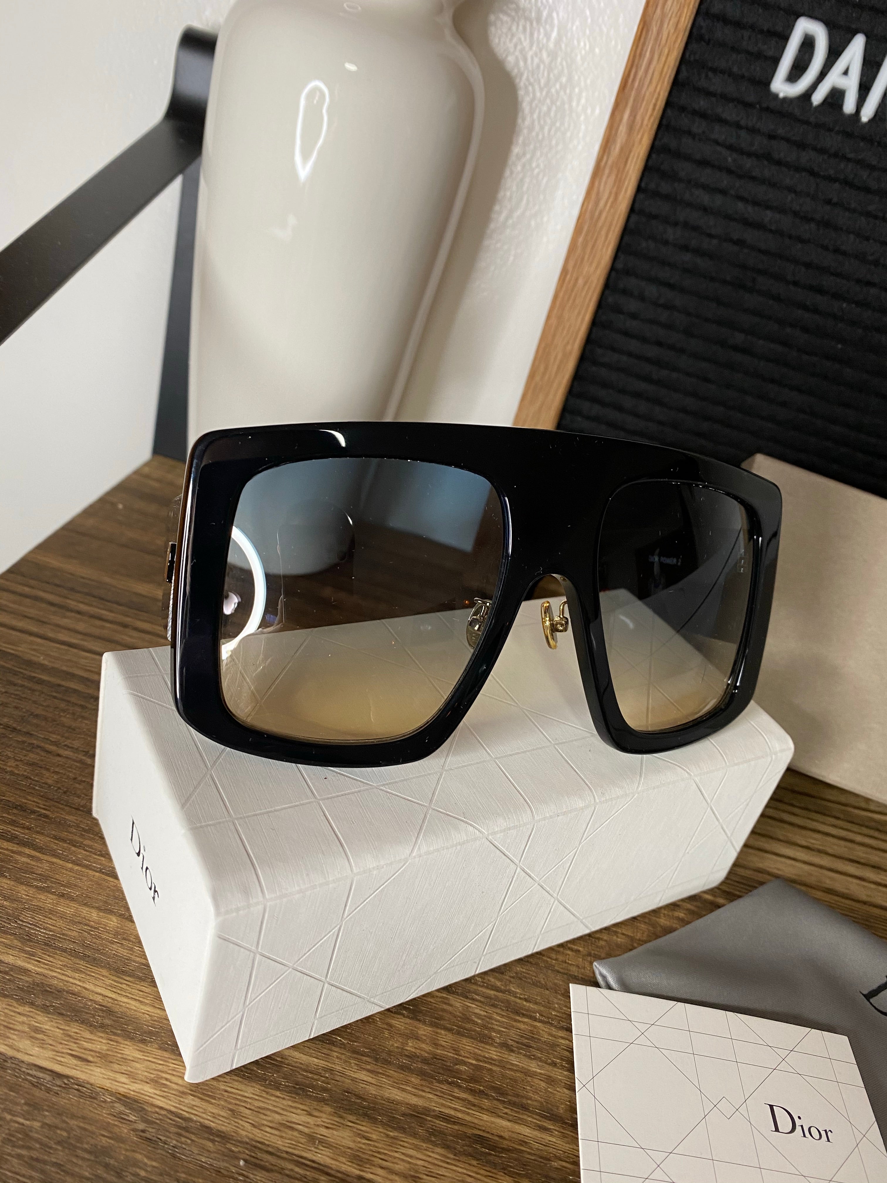 [TOP] Christian Dior CD Solight Square Sunglasses  - BLACK