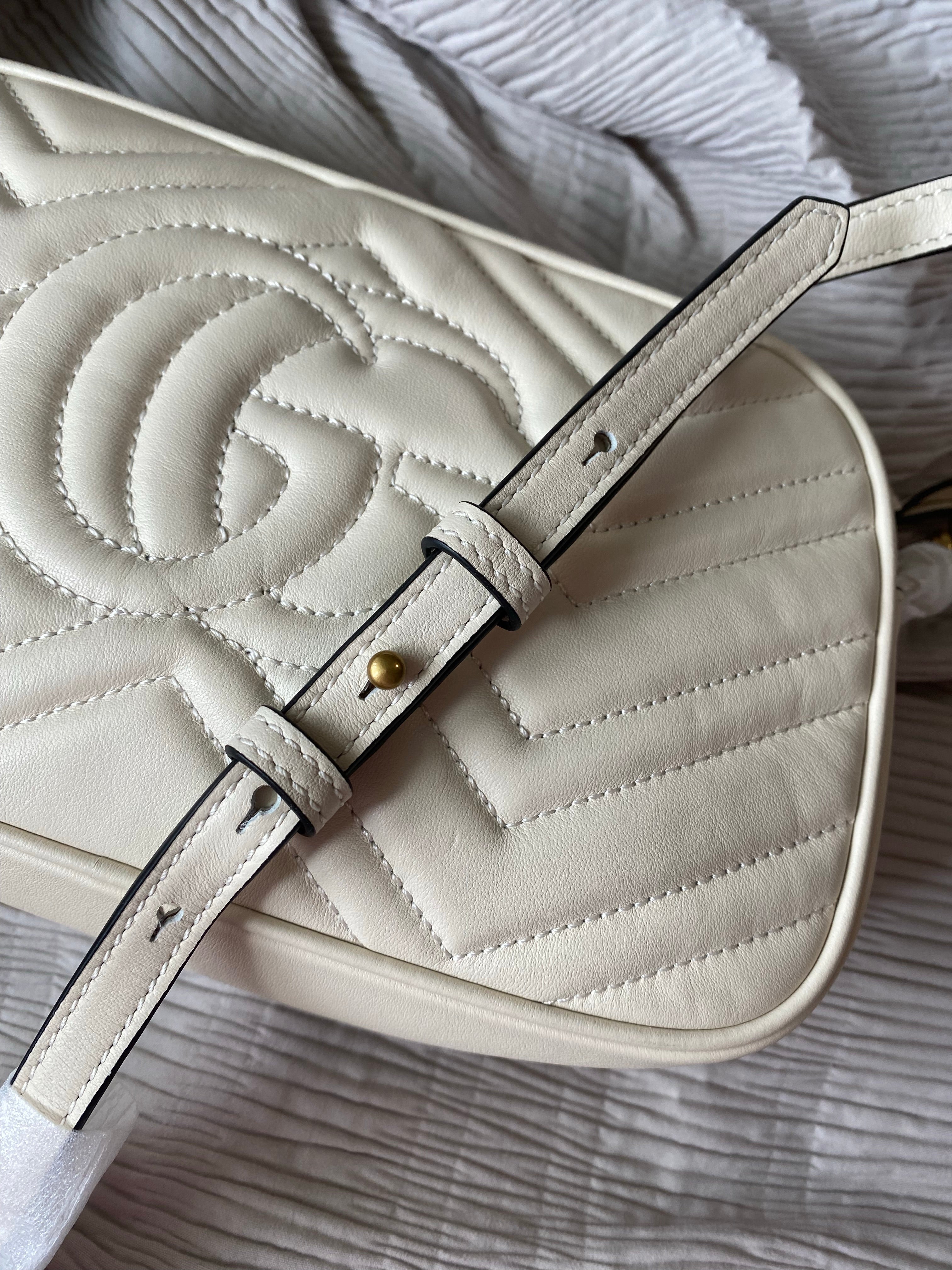 [TOP] GUCCI GG Marmont Bag Matelasse Crossbody Small 26*15*7 - Ivory
