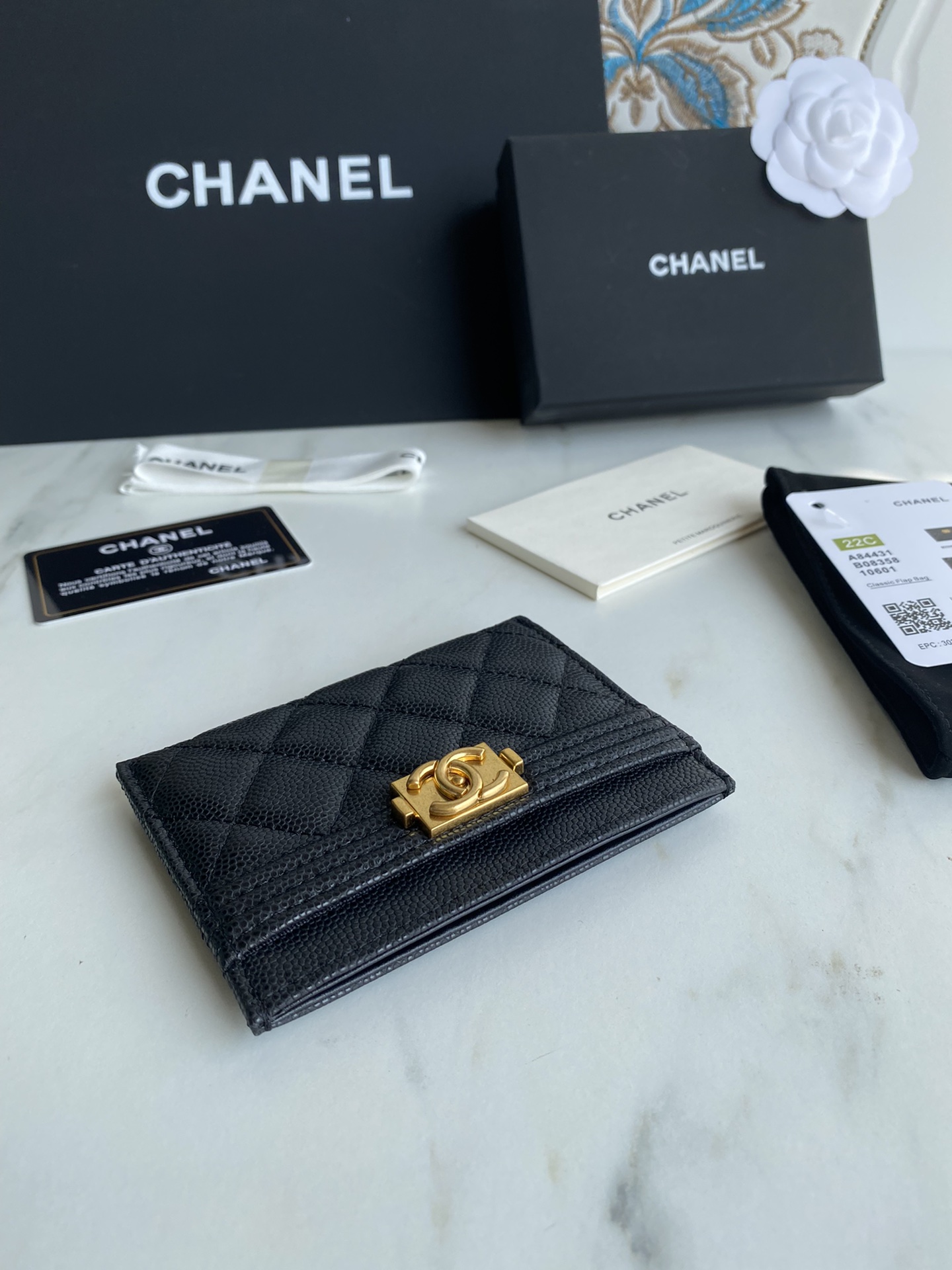 [TOP] CHANEL Leboy Cardholder - GHW&SHW - Black