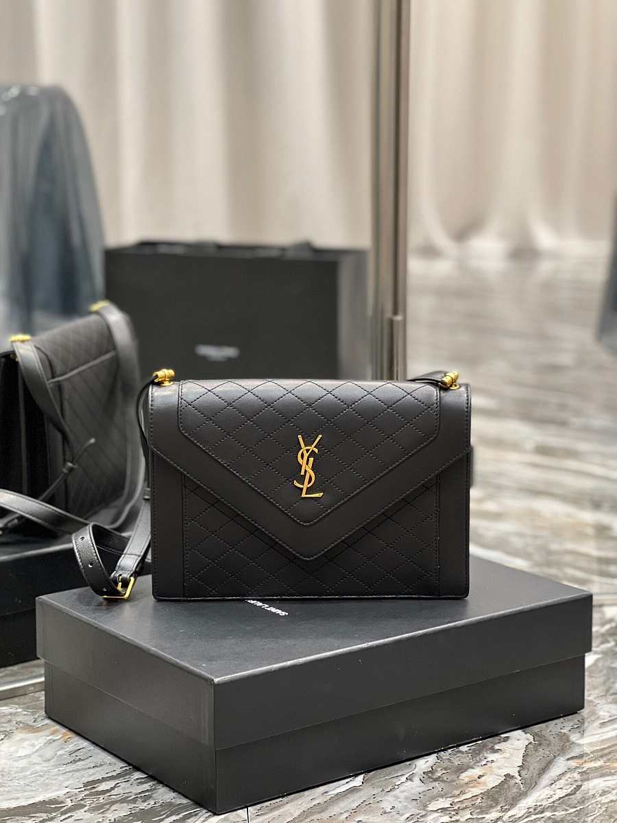 [TOP] Yves Saint Laurent YSL Mini Quilted Envelope Bag - Black