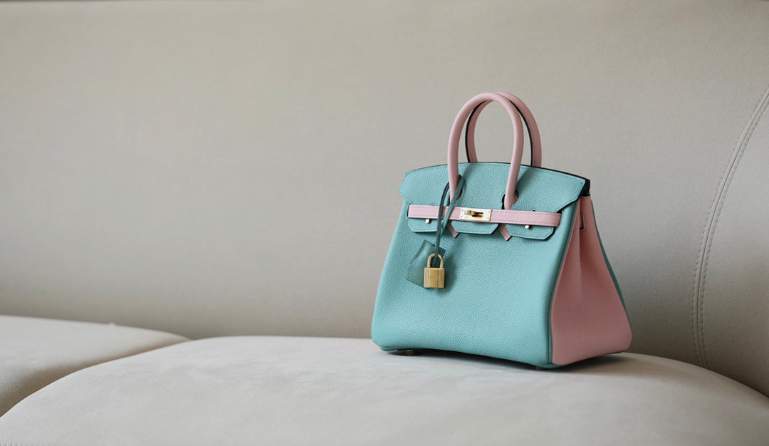[TOP] HERMES Birkin 2 Tone Togo Bag 30cm - Blue and Pink (Customised)