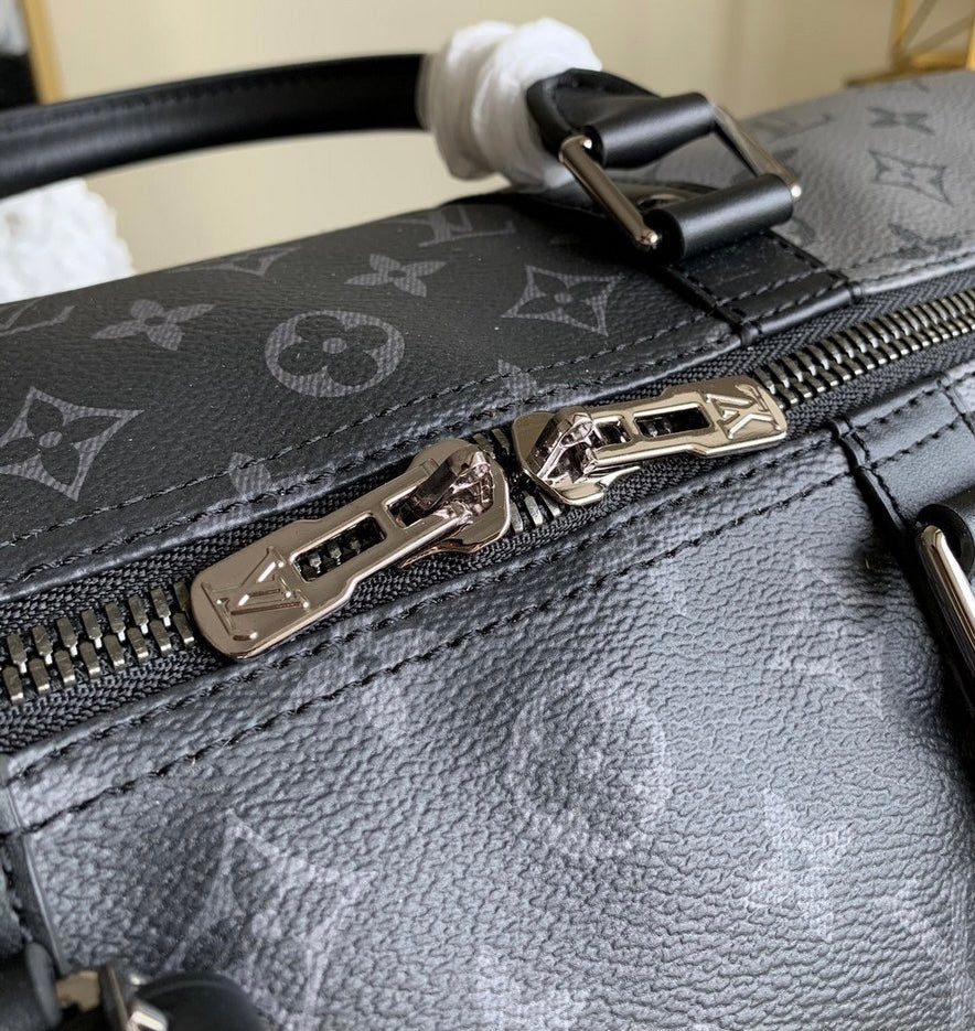 [TOP] Louis Vuitton LV Loui$ Vu!tt0n Keepall Travel Bag 50cm - Monogram Eclipse Reverse Black
