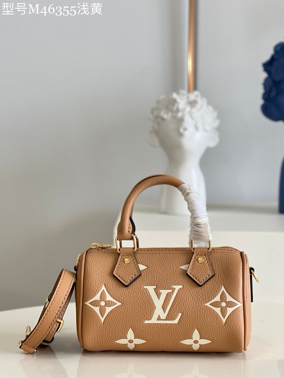 [TOP] Louis Vuitton LV Mini Speedy Monogram Bag 16cm - Brown and Cream