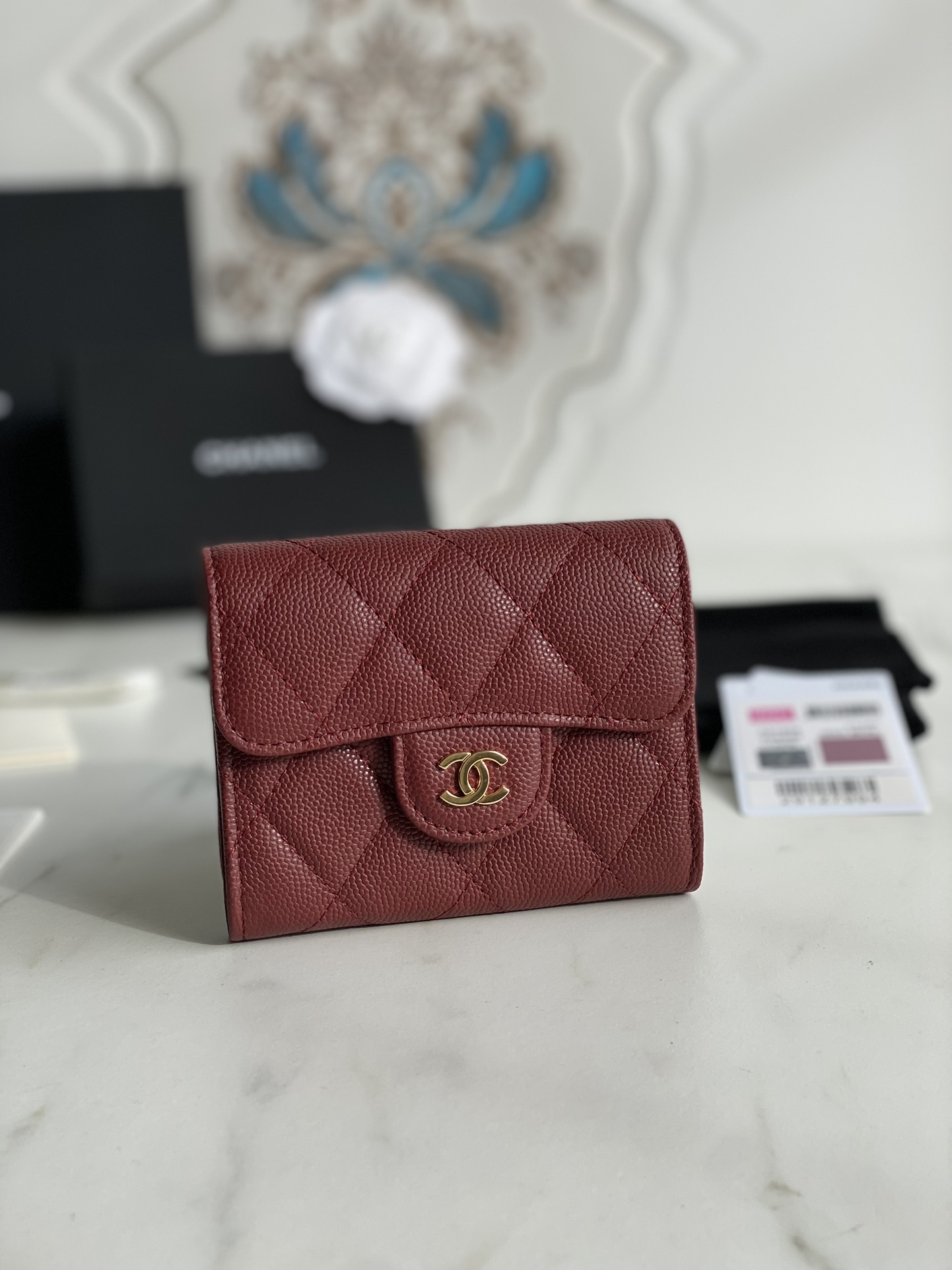 [TOP] CHANEL Flab Wallet - Red