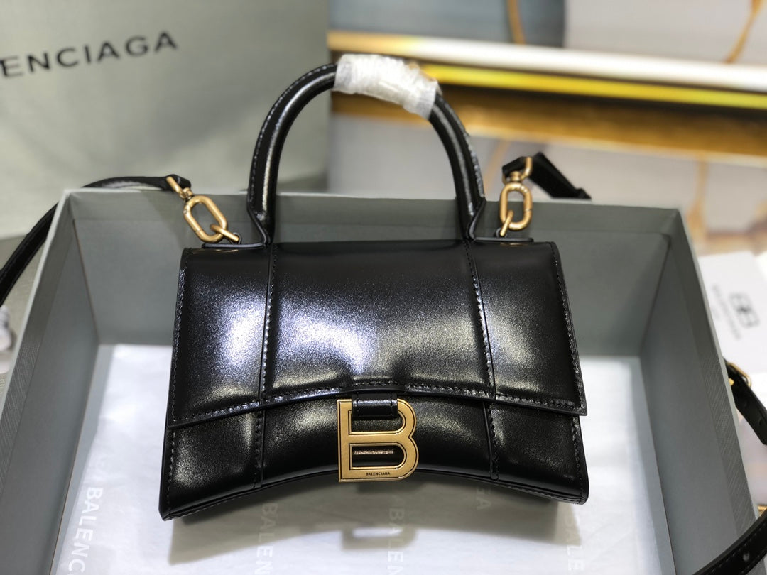 [TOP] BALENCIAGA Hourglass XS Bag 19cm - Black