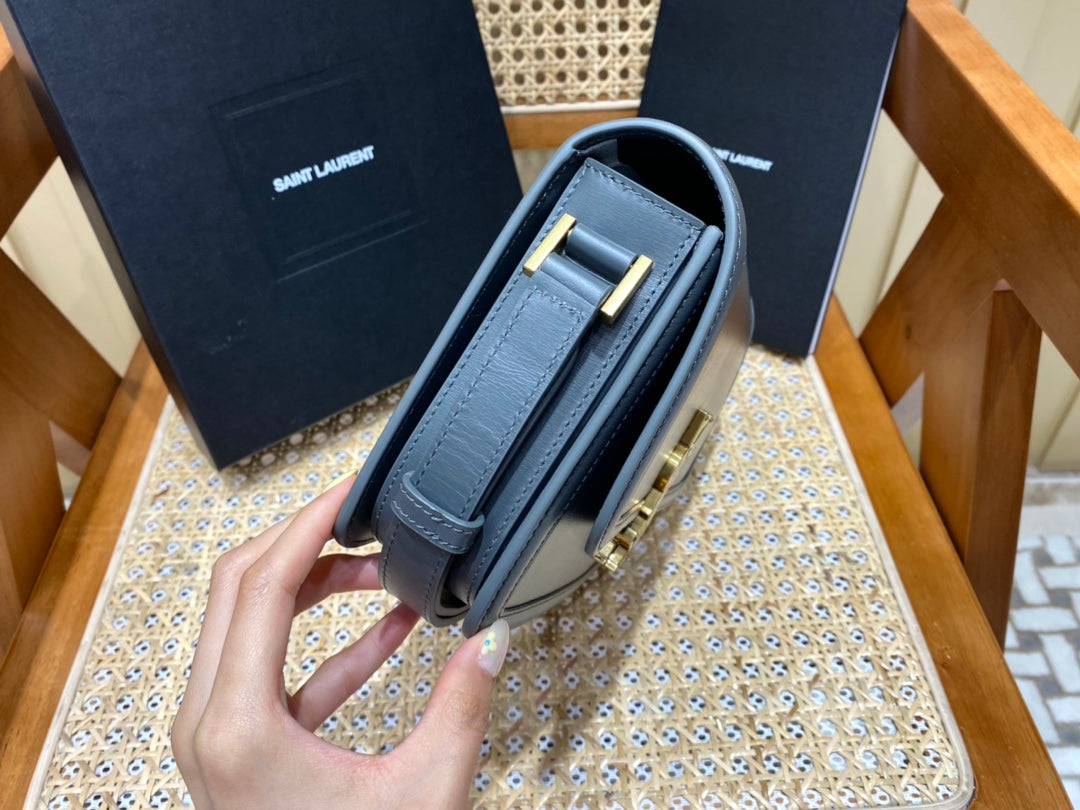 [TOP] Yves Saint Laurent YSL Solferino Medium Box Bag - Dark Grey