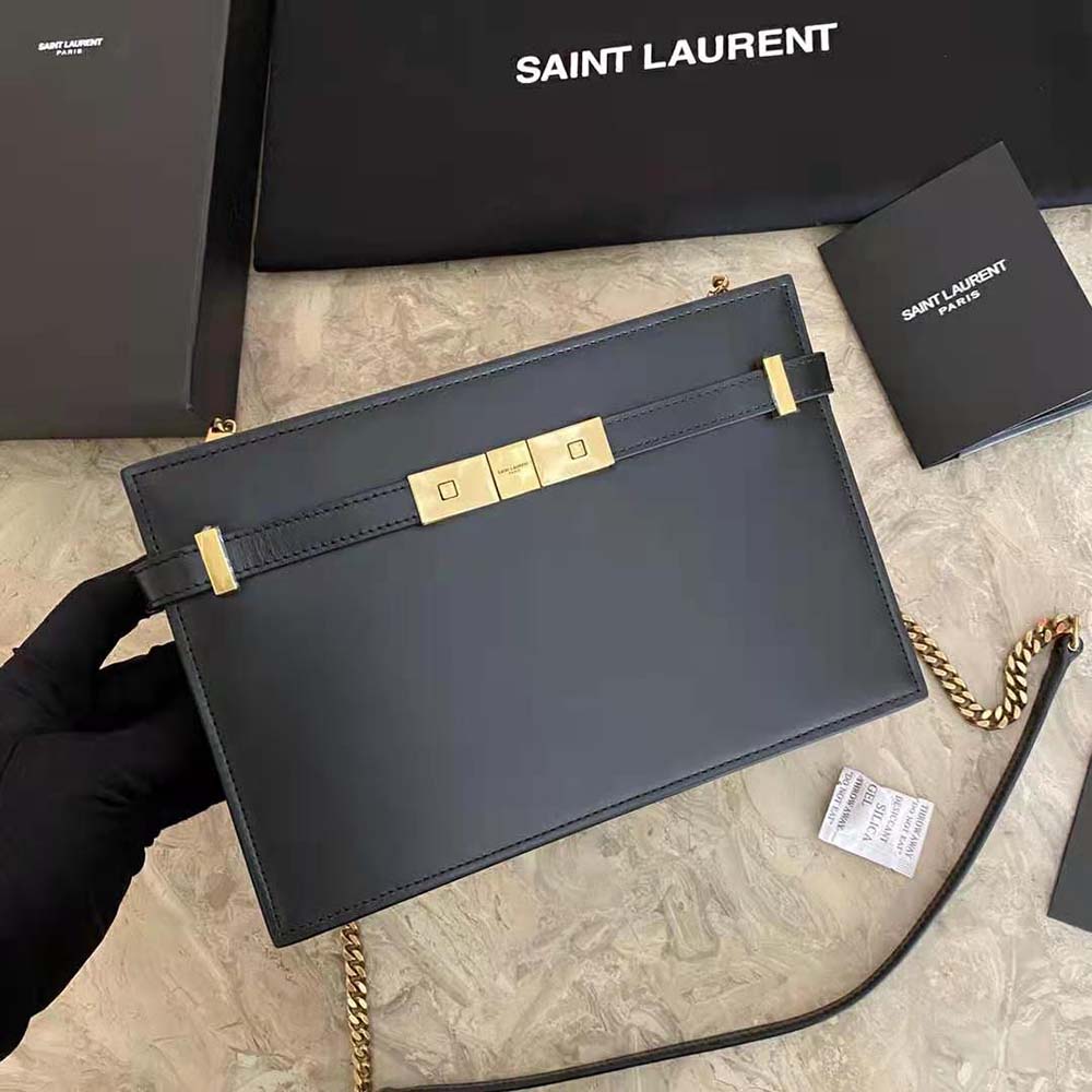 [TOP] Yves Saint Laurent YSL Manhattan New Pouch - Black