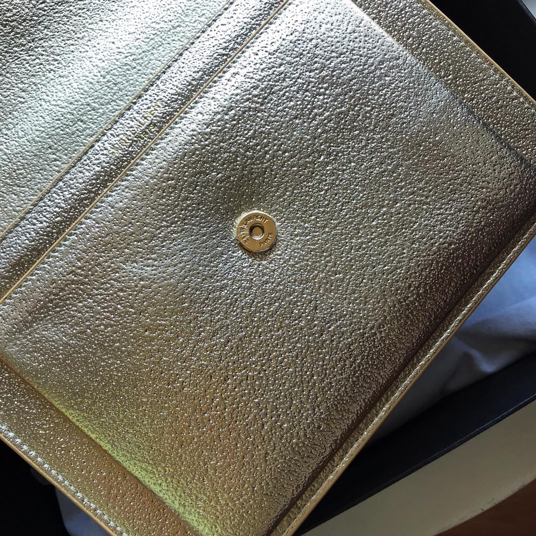 [TOP] Yves Saint Laurent YSL Sunset Metallic Small Bag - Gold