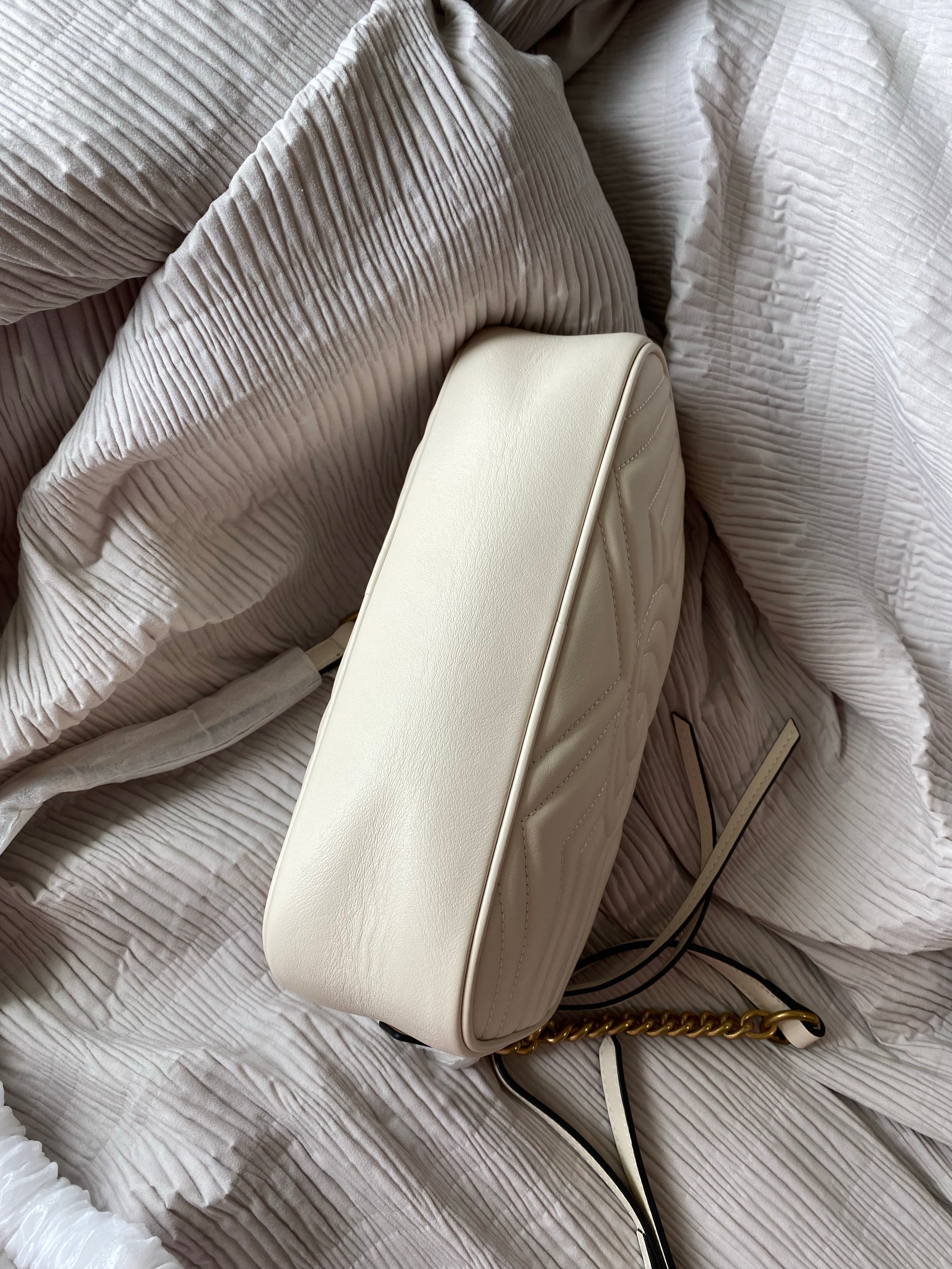 [TOP] GUCCI GG Marmont Bag Matelasse Crossbody Small 26*15*7 - Ivory