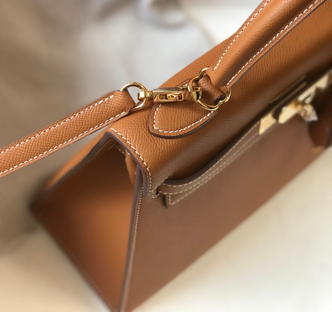 [TOP] HERMES  Kelly Epsom Leather 25cm - Brown & GHW