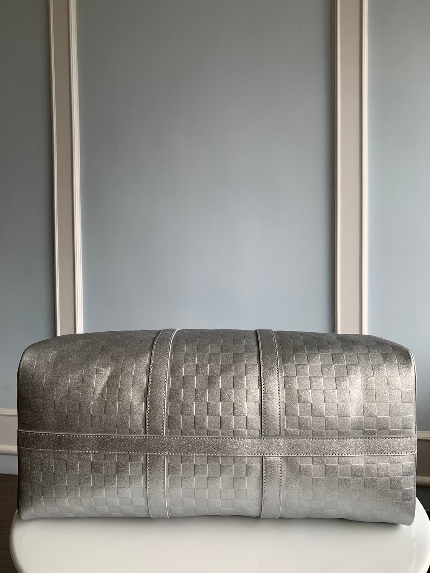 [TOP] Louis Vuitton LV  Virgil Abloh Keepall Bandouliere 50 Glitter Damier - Silver