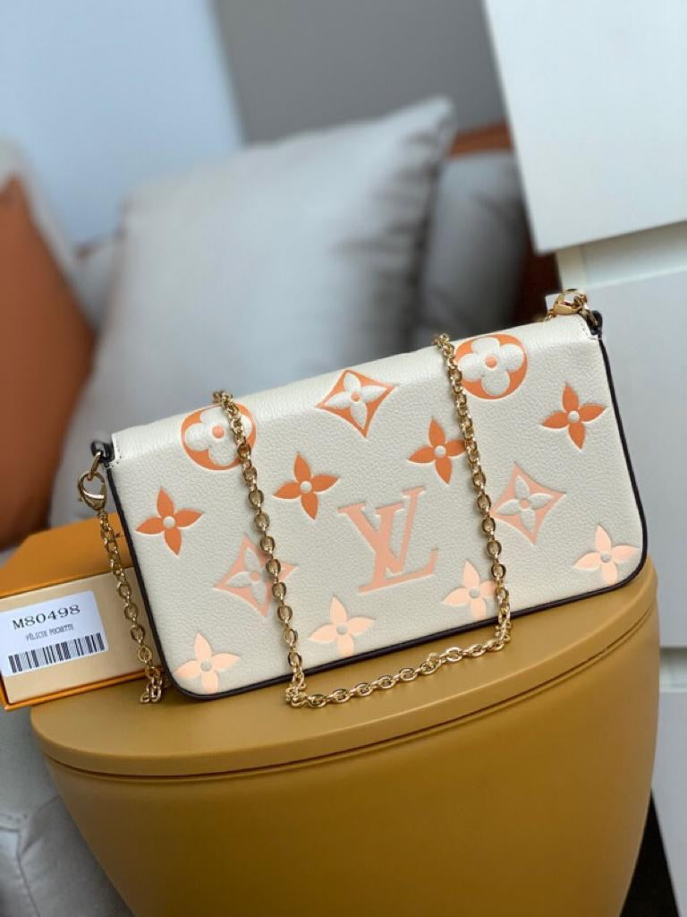 [TOP] Louis Vuitton LV £V Felicie Pochette By The Pool 21X12X3cm - Orange