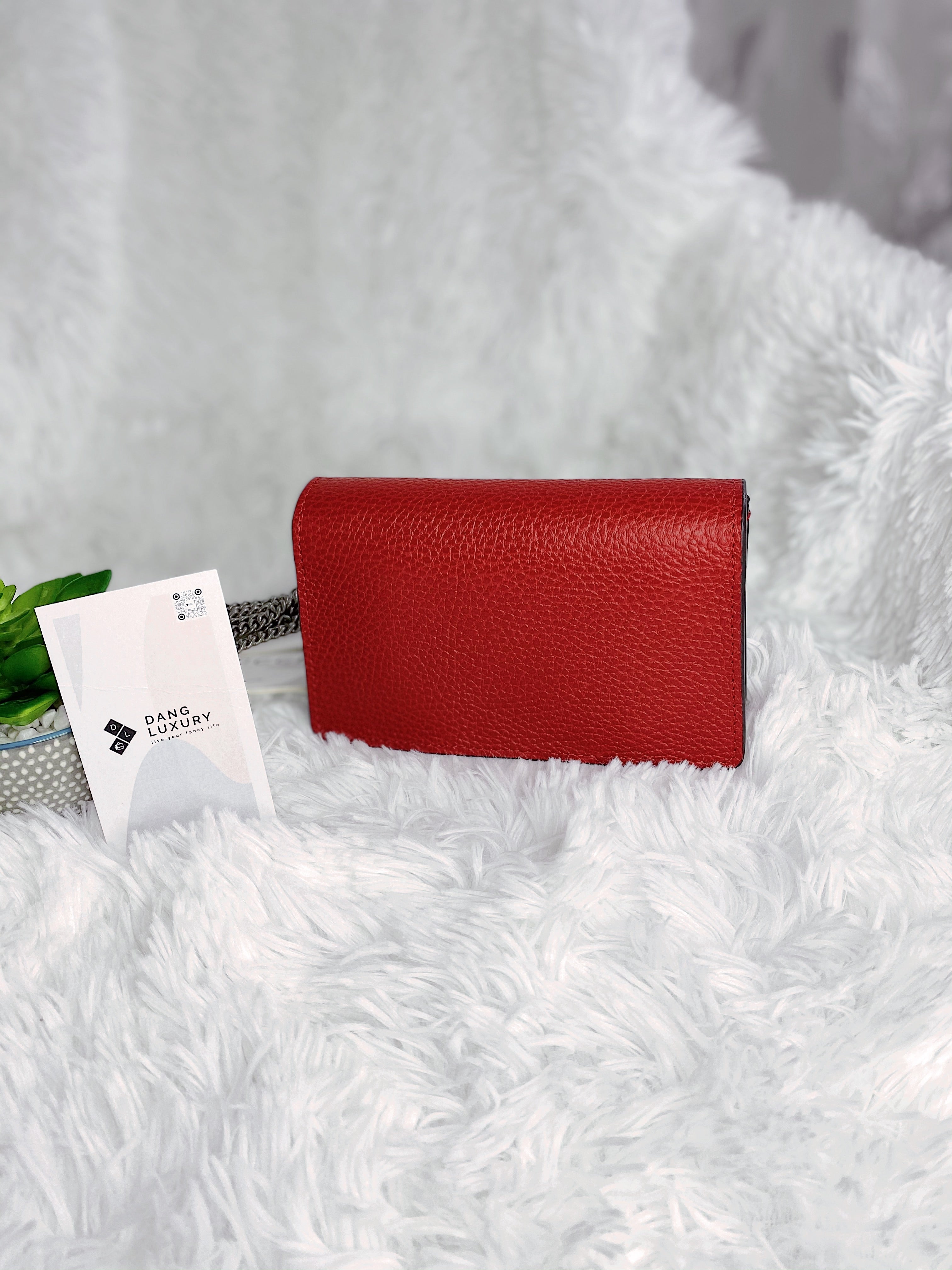 [TOP] GUCCI Dionysus Bag Leather Super Mini 16.5cm - RED