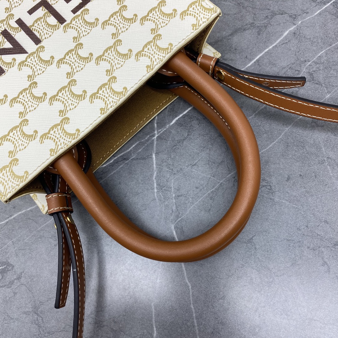 [TOP] CELINE Triomphe Tote Mini 17-20-6 - beige