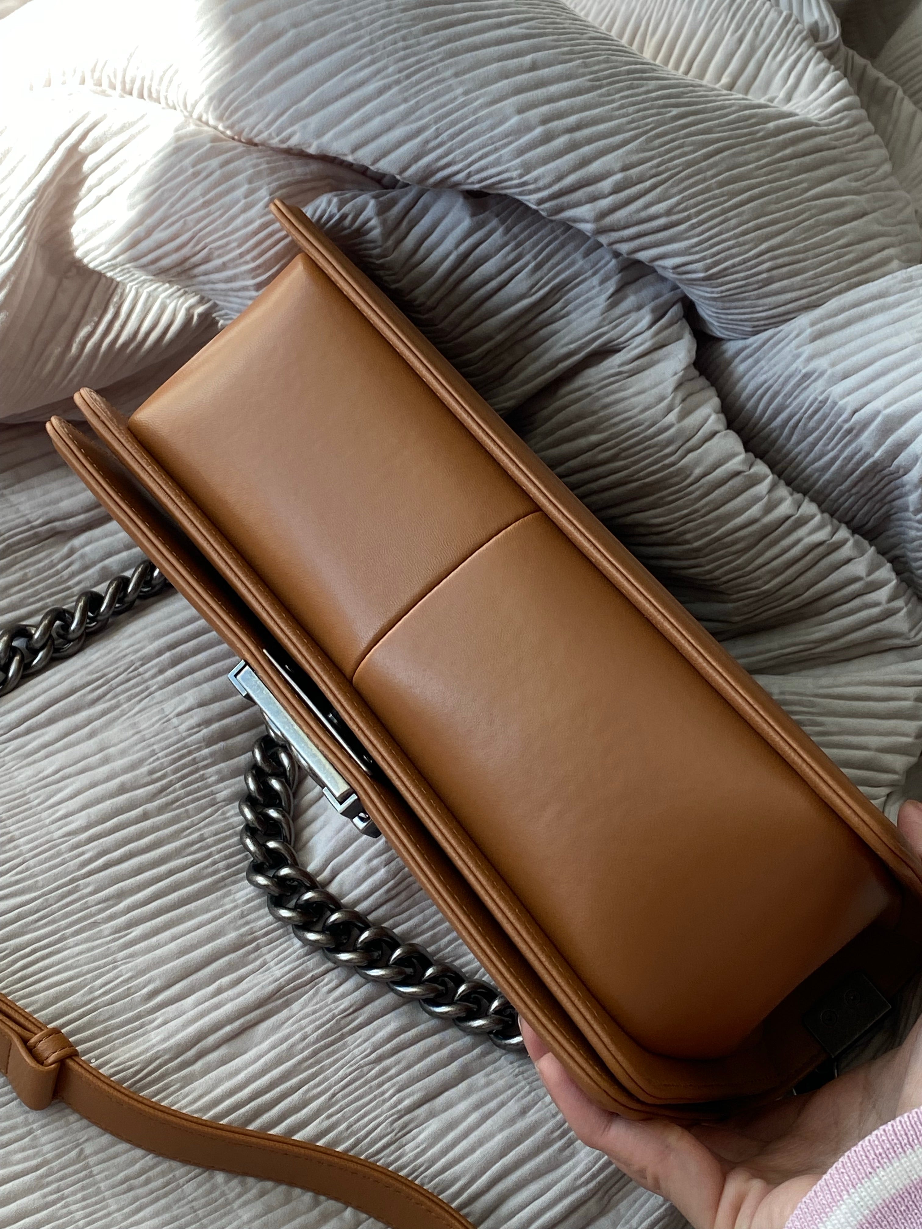 [TOP] CHANEL Boy Bag Quilted Medium 25cm - Brown & SHW