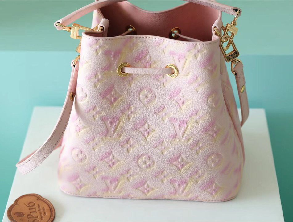 [TOP] Louis Vuitton LV Noe BB Bag 24x22x15cm - Pink/Yellow