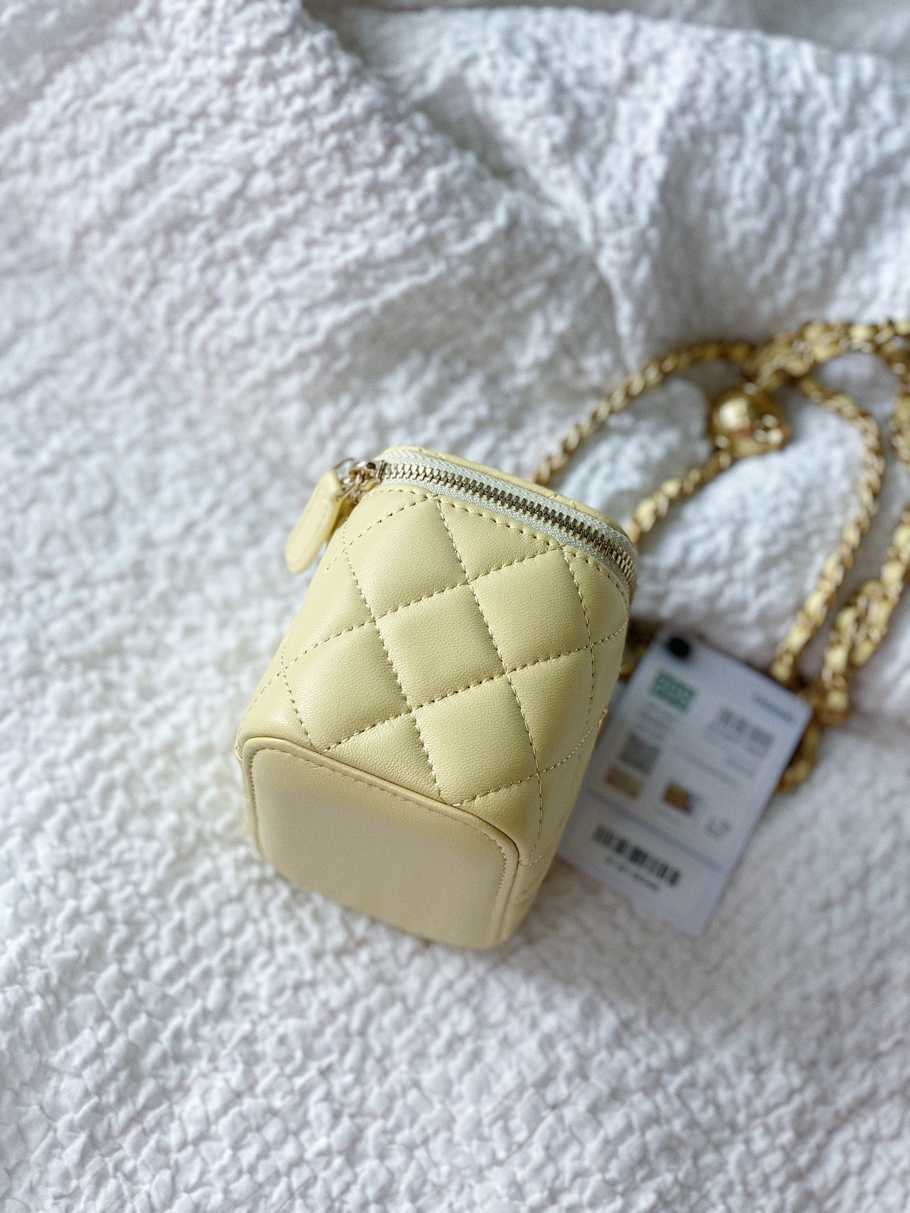 [TOP] CHANEL Vanity Case Perfect Fit Mini Adjustable Chain - Yellow