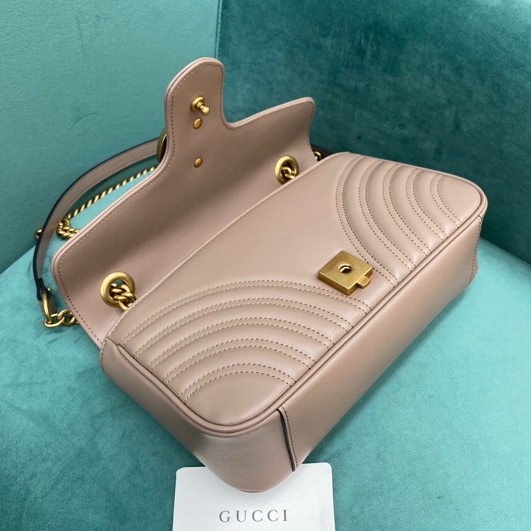 [TOP] GUCCI GG Marmont Bag Matelasse Mini 22cm - Dusty Rose