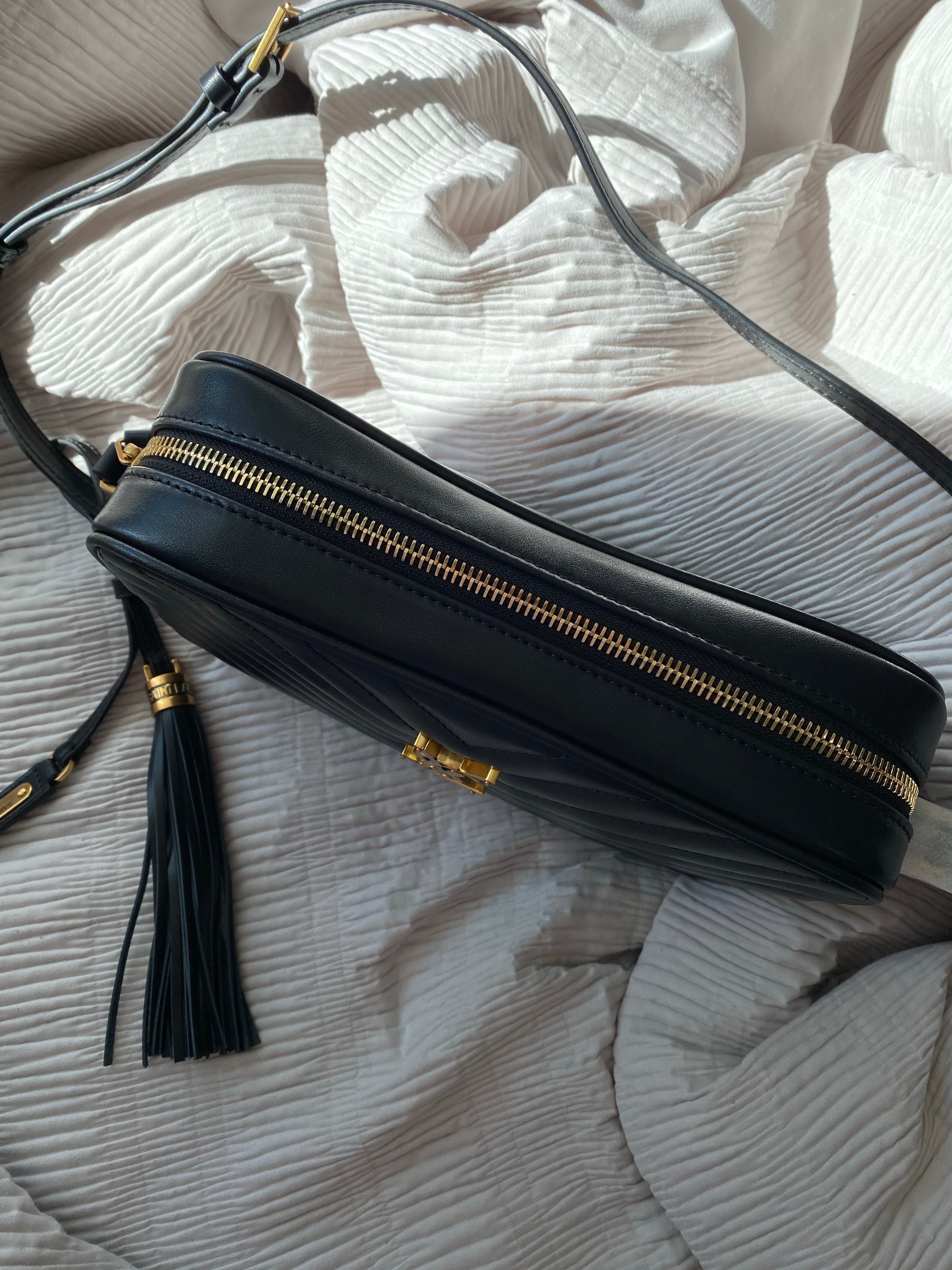 [TOP] Yves Saint Laurent YSL LouLou Camera Bag - Black w GHW