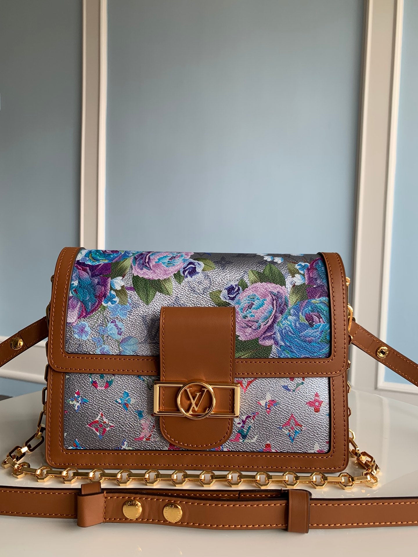 [TOP] Louis Vuitton LV Dauphine MM Autres Toiles Monogram 25x17x10.5 cm-Brown