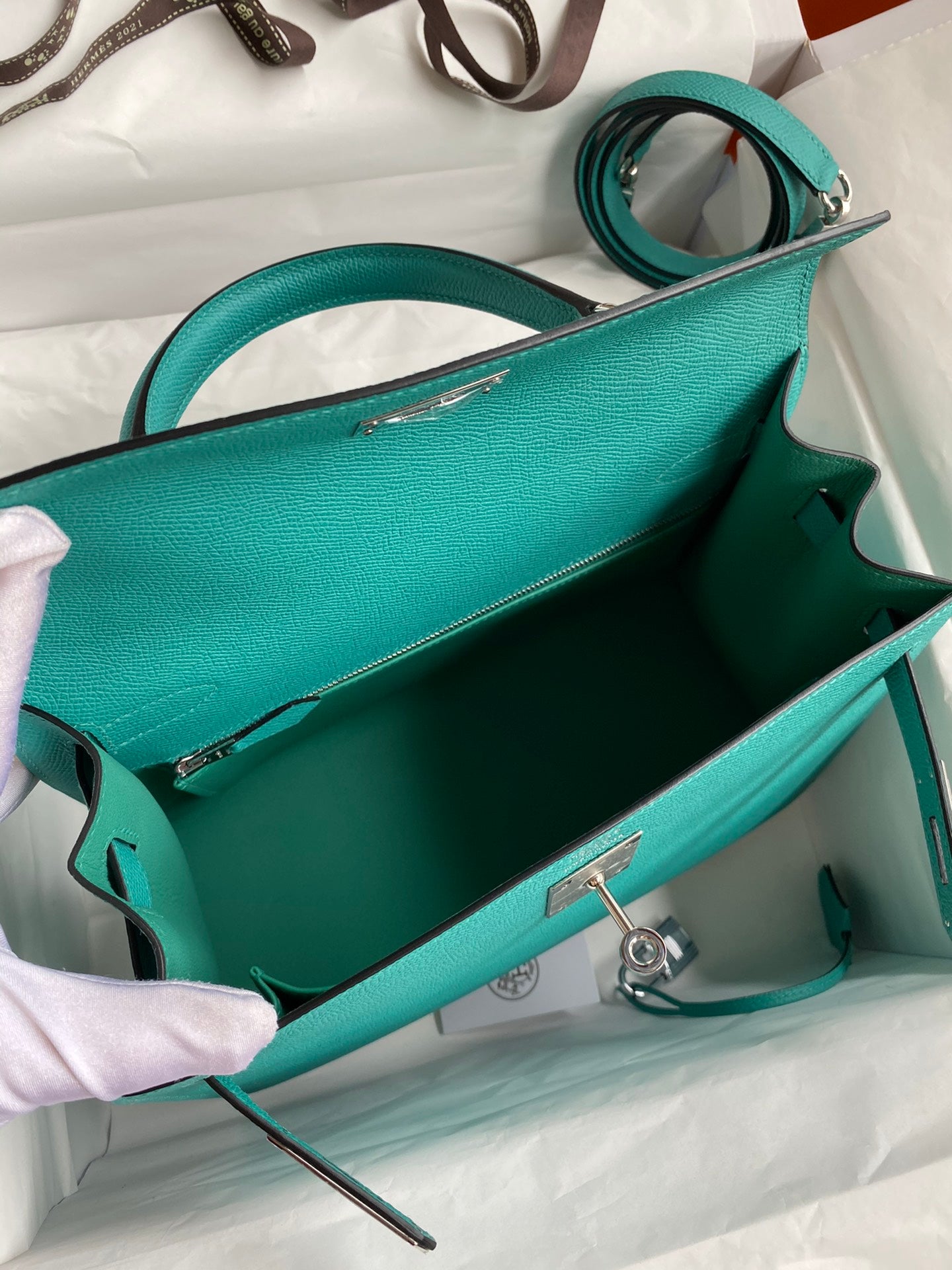 [TOP] HERMES K28 Epsom Bag - Vert Verone