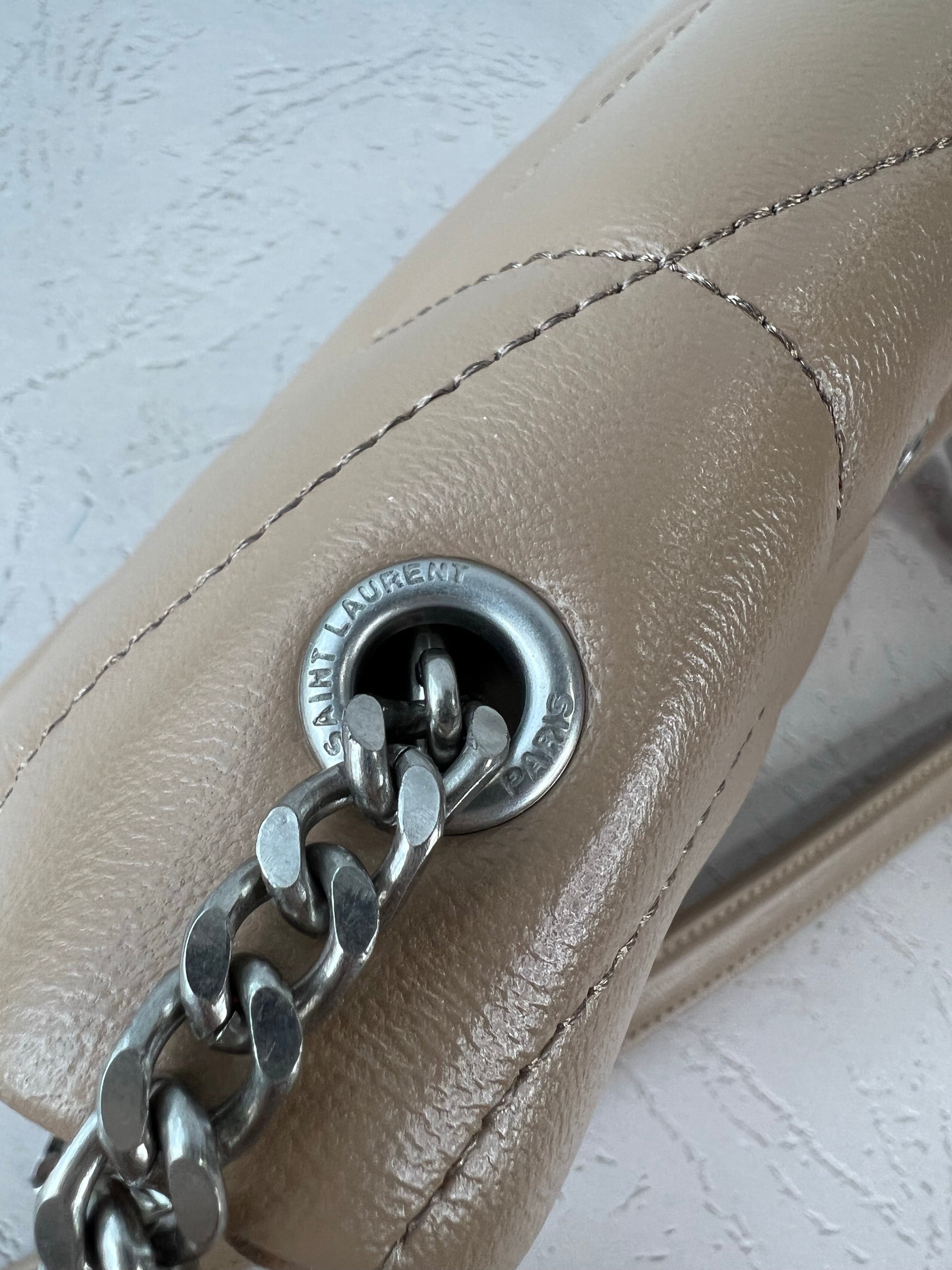 [TOP] Yves Saint Laurent YSL Loulou Puffer Mini Bag - Beige w SHW