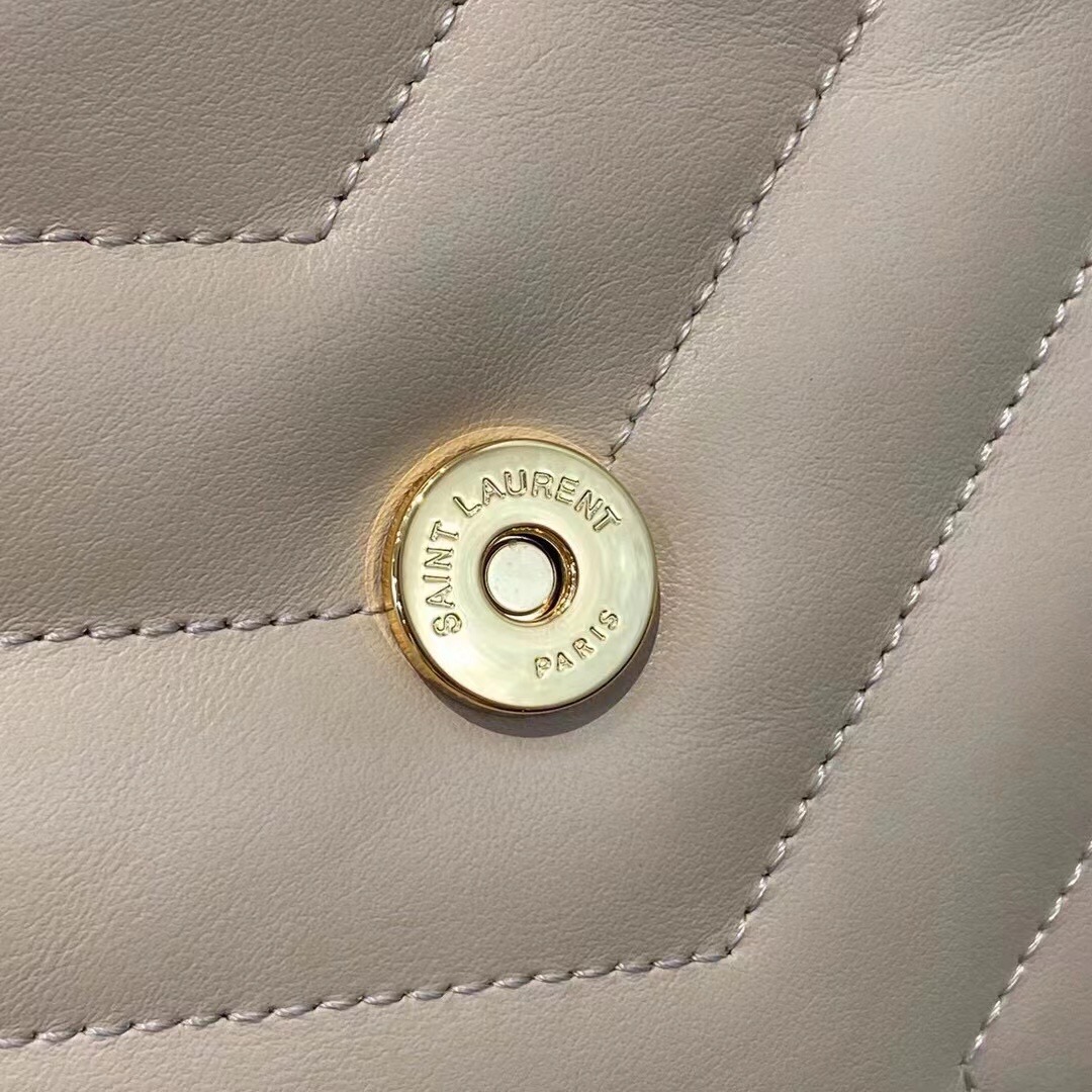 [TOP] Yves Saint Laurent YSL Lou Lou Bag Small 25cm - Beige & GHW
