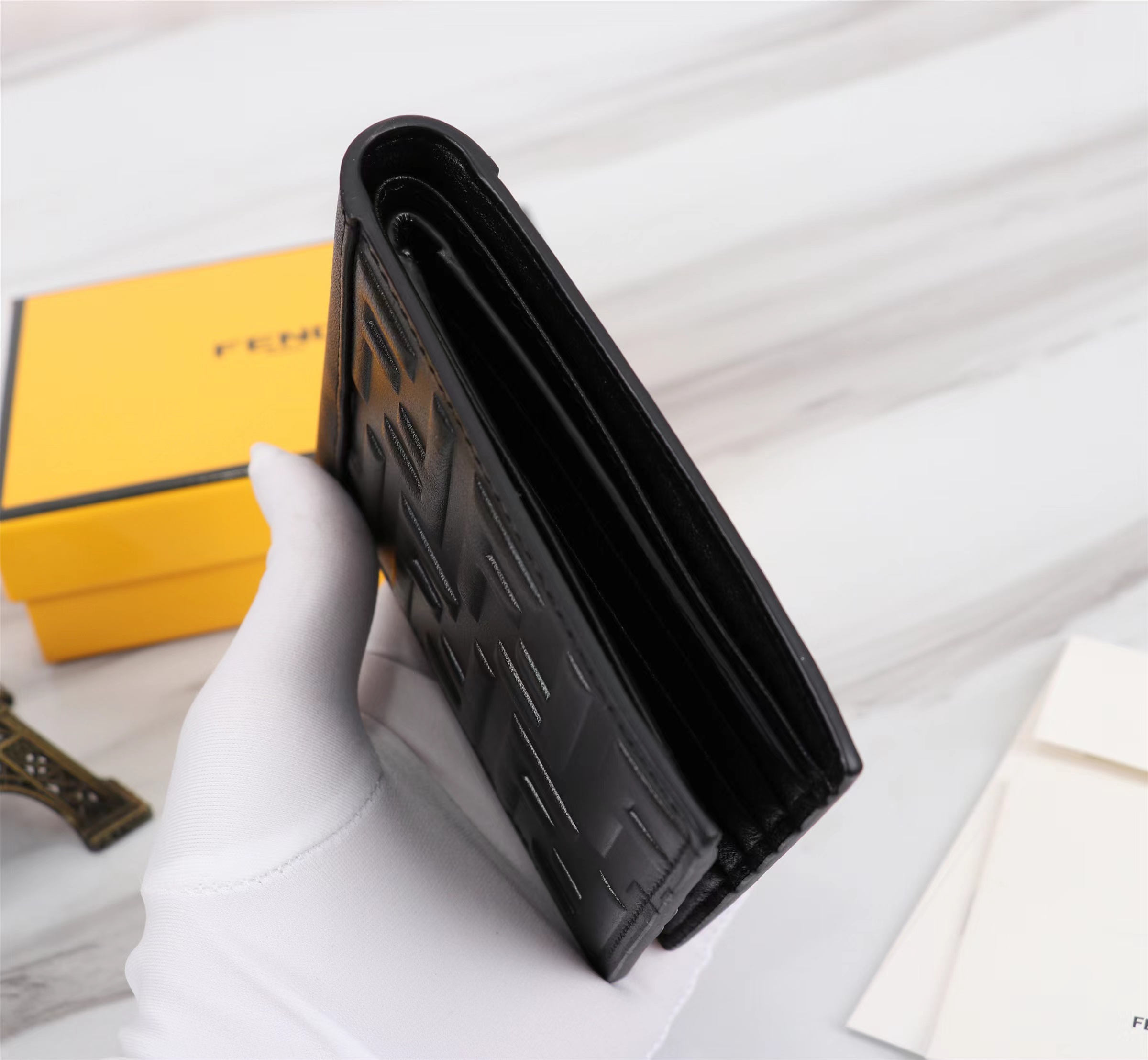 [TOP] FENDI Leather Mini Wallet - Black