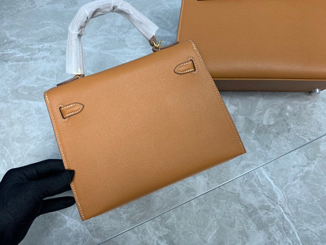 [TOP] HERMES Kelly Epsom Leather 25cm - Brown