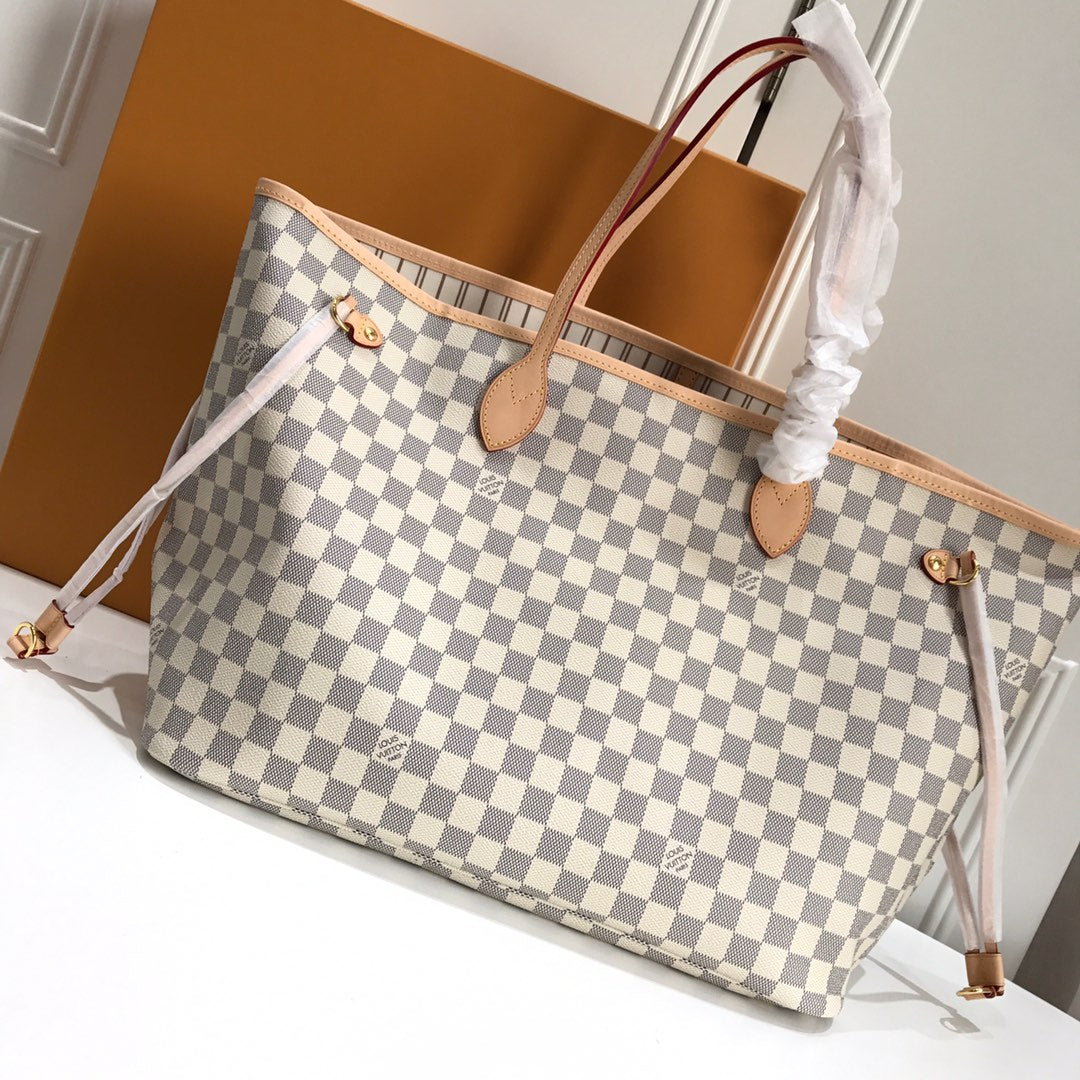 [TOP] Louis Vuitton LV L*V Neverfull GM Damier Azur - Beige