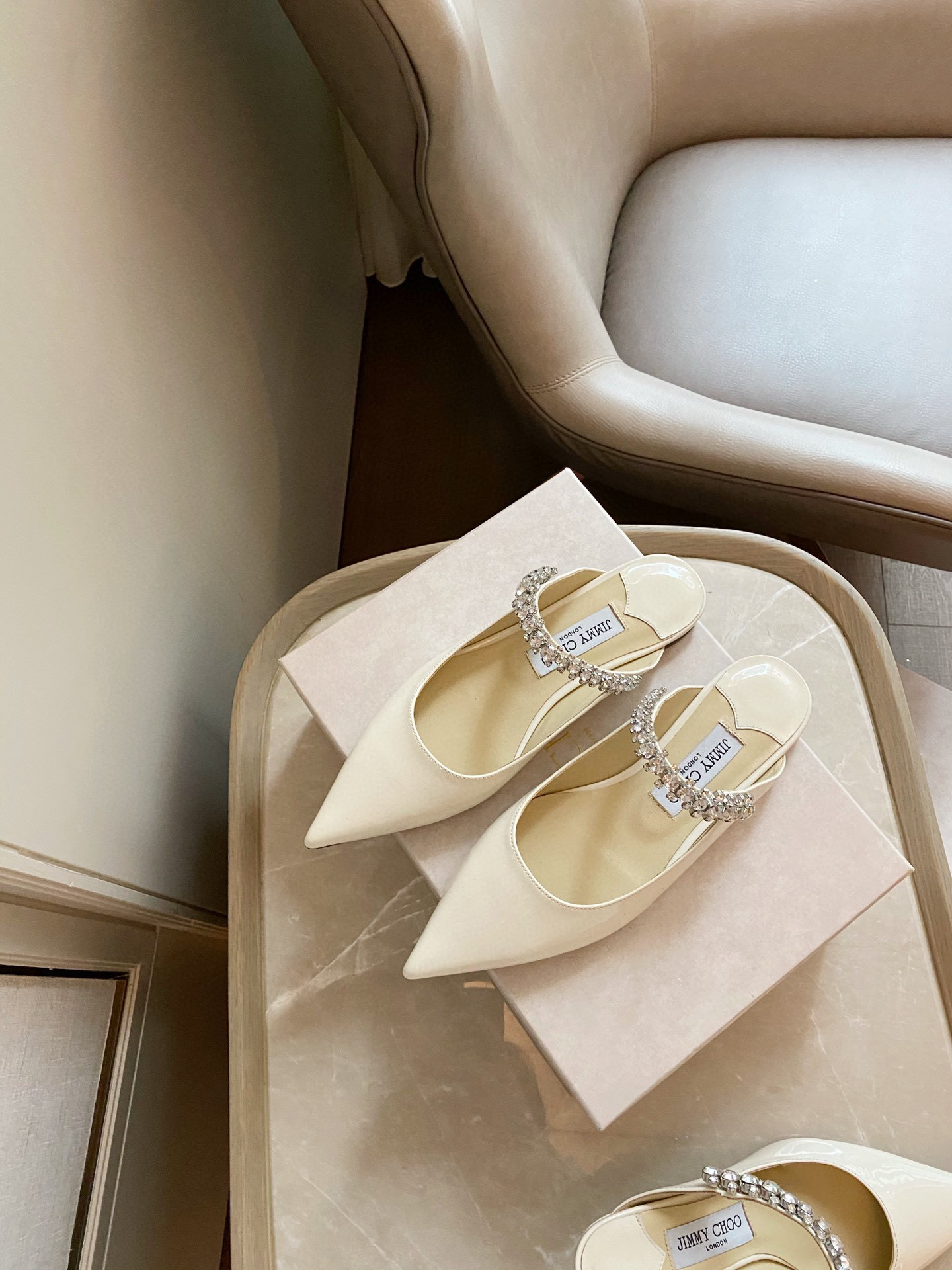 [TOP] Jimmy Choo Bing Flat Crystal - 4 Colours