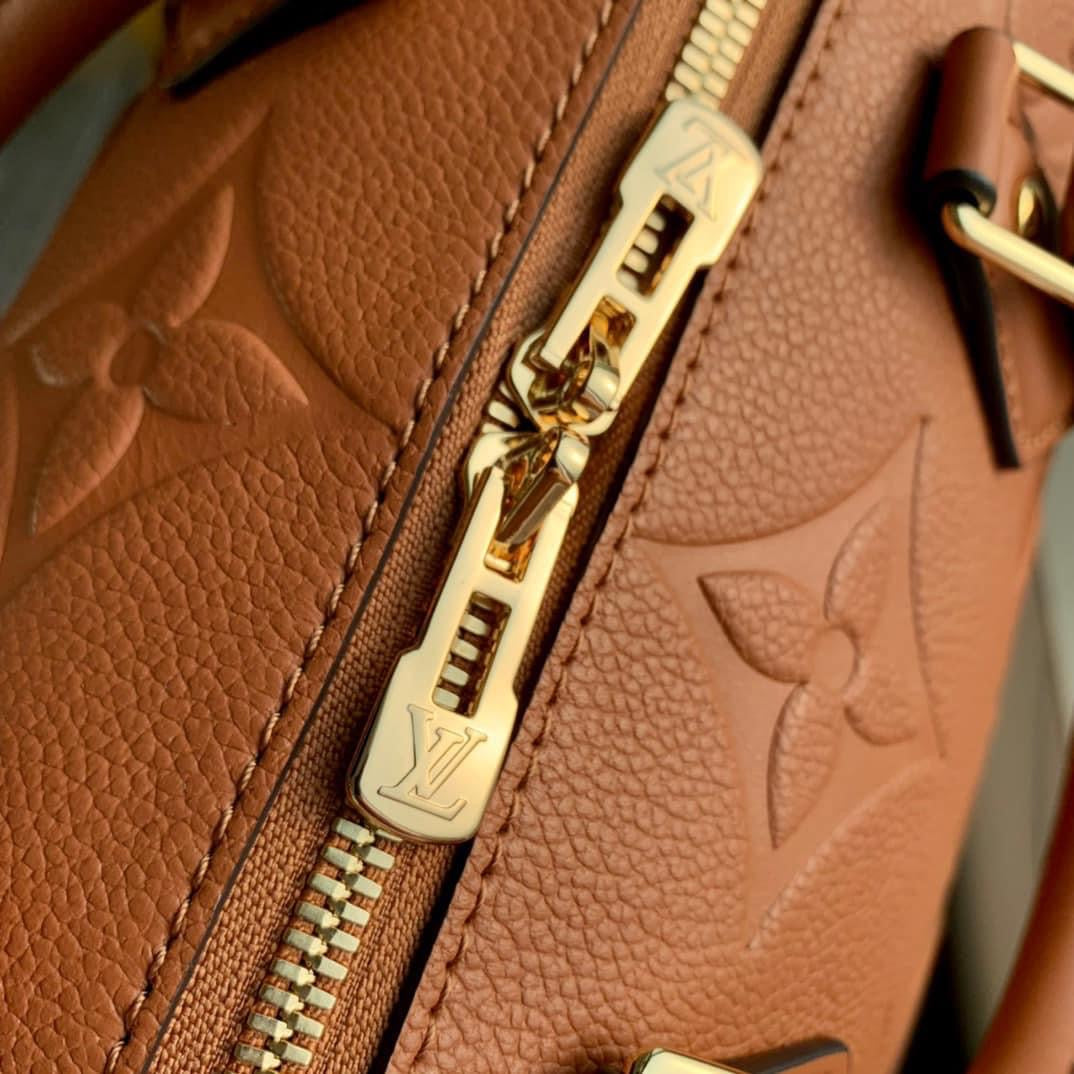 [TOP] Louis Vuitton LV Speedy 25 Empreinte Bag 25x19x15cm- Cognac