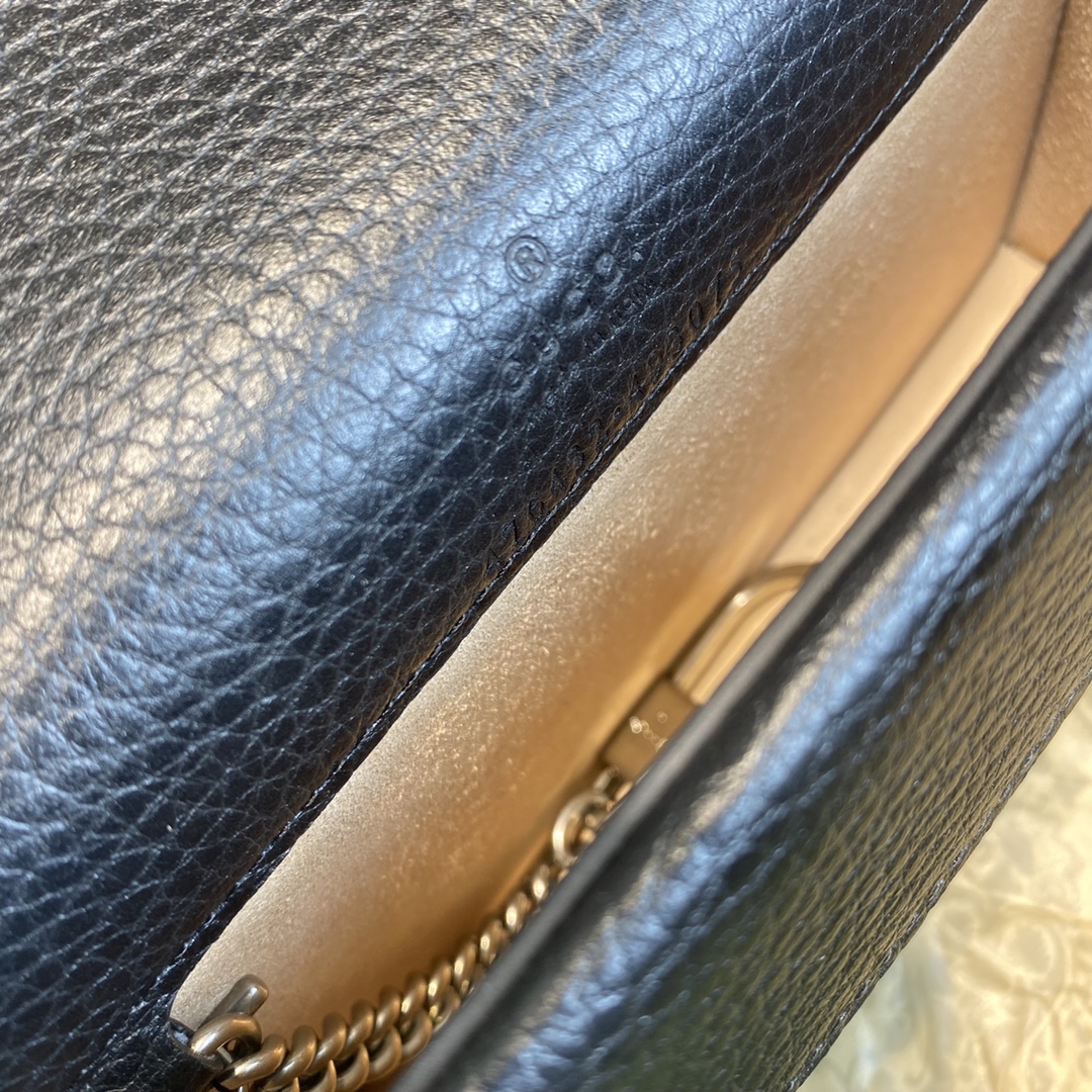 [TOP] GUCCI Dionysus Small Shoulder Bag 16.5x10x4cm - Black & Grey & White-SHW