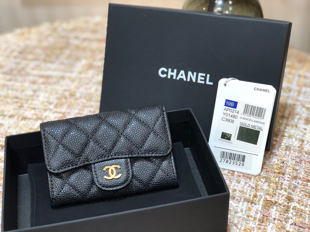 [TOP]CHANEL Classic Flap Cardholder Black 11x7cm - 4 Types