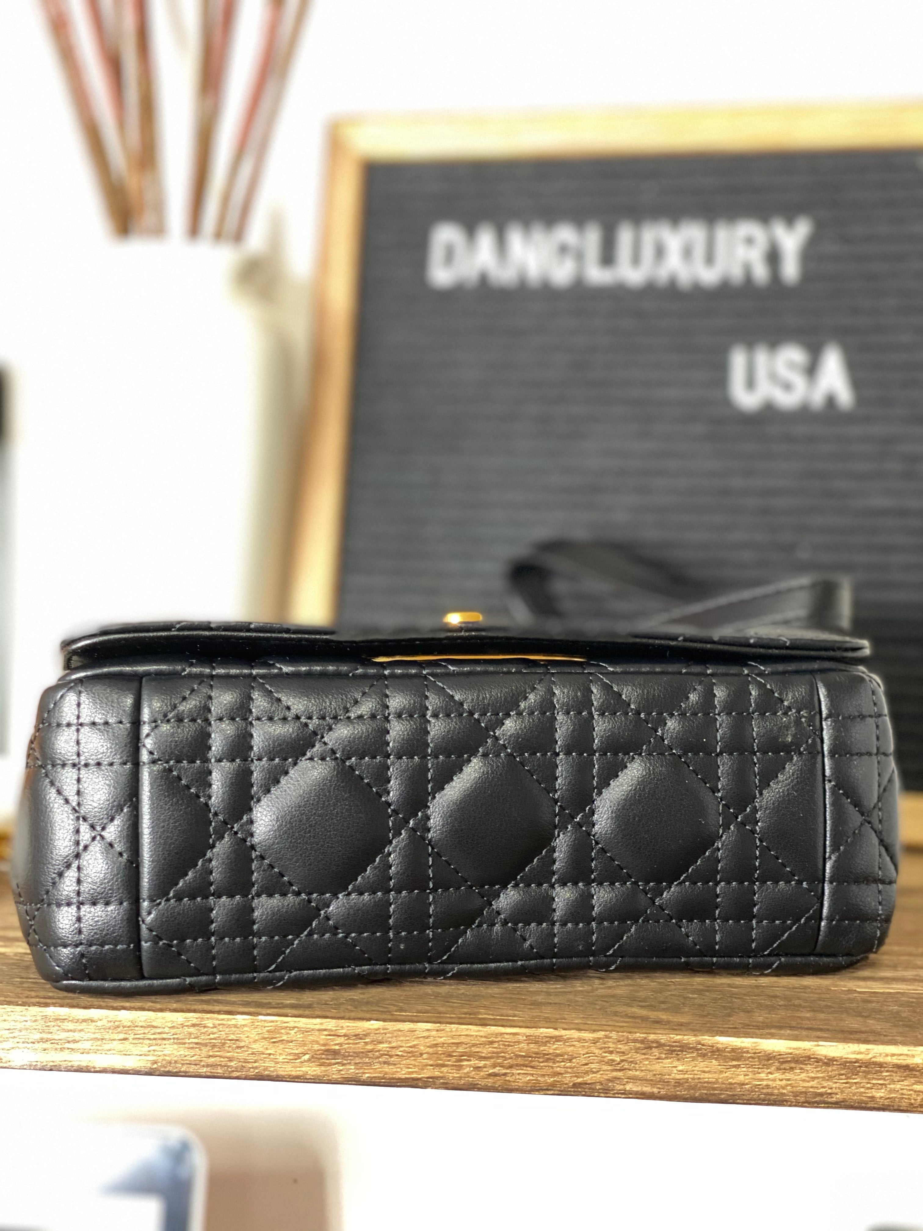 [TOP] Christian Dior Caro Bag Small - Black and Gold