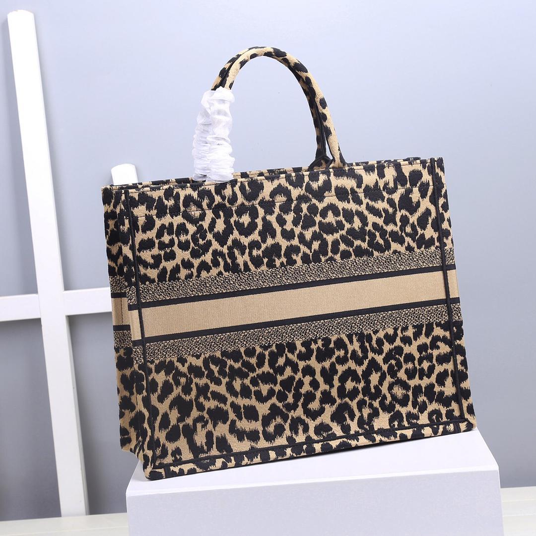 [TOP] Christian Dior Book Tote Bag Large 41.5cm - Leopard