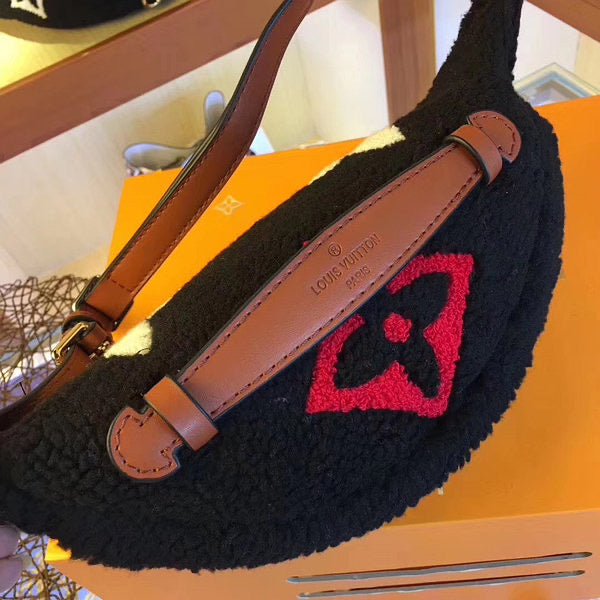 [TOP] Louis Vuitton LV LV Teddy Bumbag 17.78 ×35.56 ×12.7 cm- BLACK/RED
