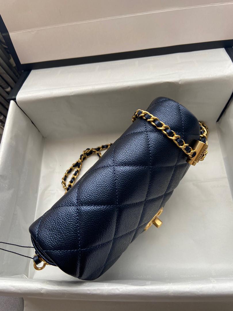 [TOP] CHANEL Flap Bag Mini Square Adjustable Chain SS21 - Black