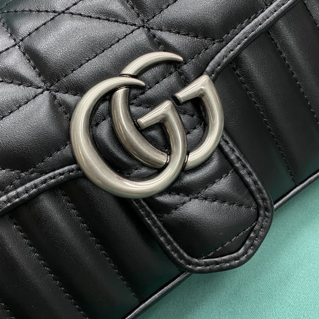 [TOP] GUCCI GG Marmont Bag Mini 22cm - Black w SHW