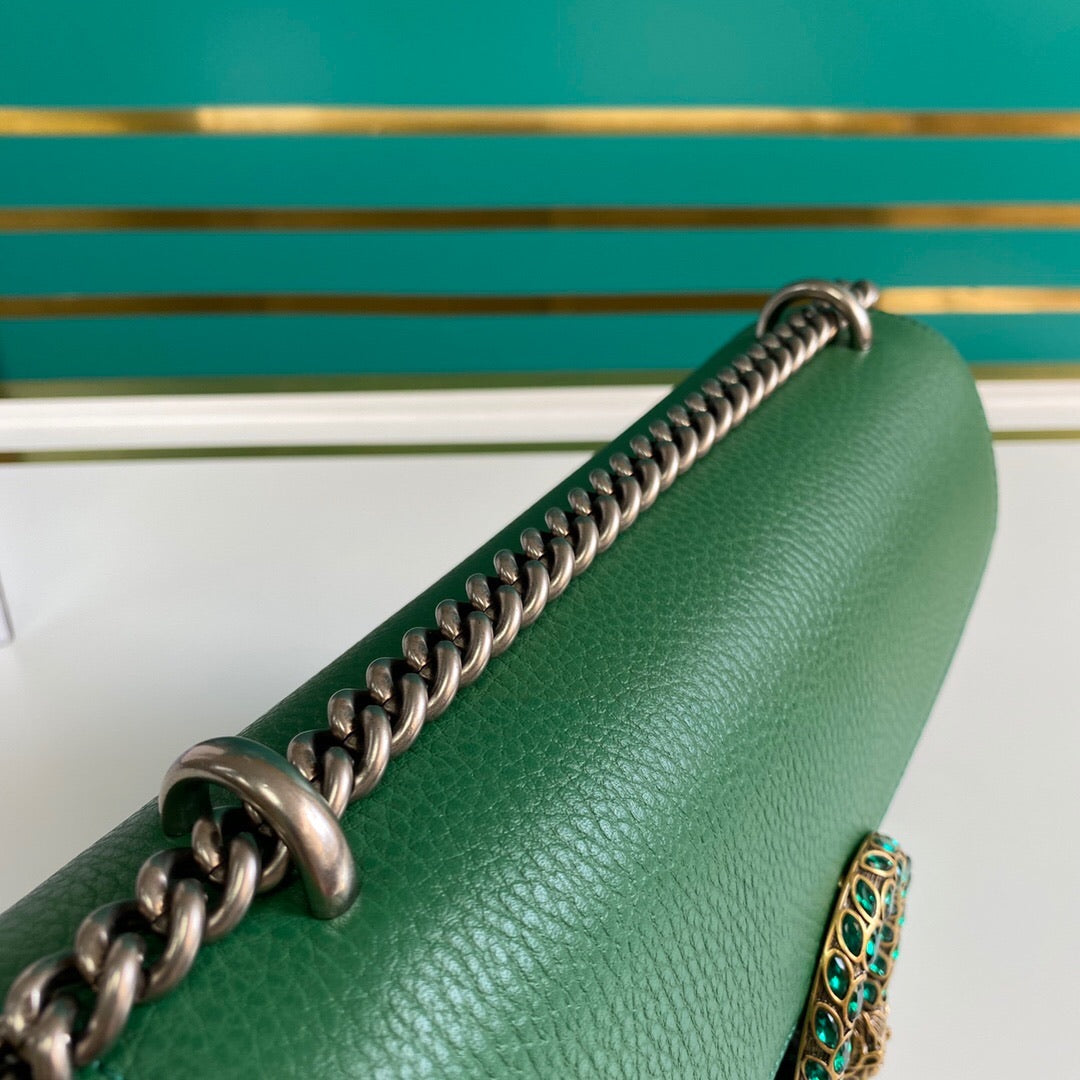 [TOP] GUCCI Dionysus Bag Crystal-embellished Small - GREEN