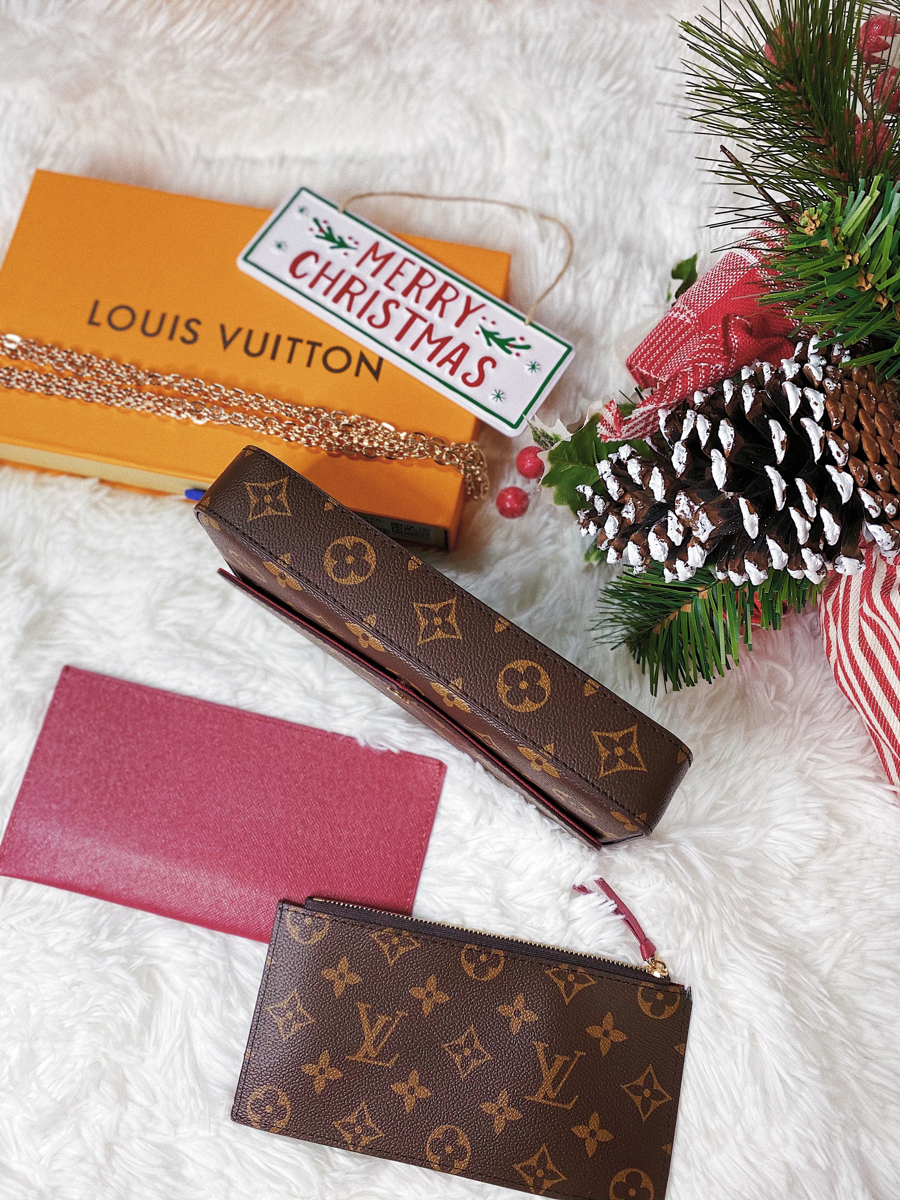 [TOP] Louis Vuitton LV £V Felicie Bag 21X12X3cm- DARK PINK