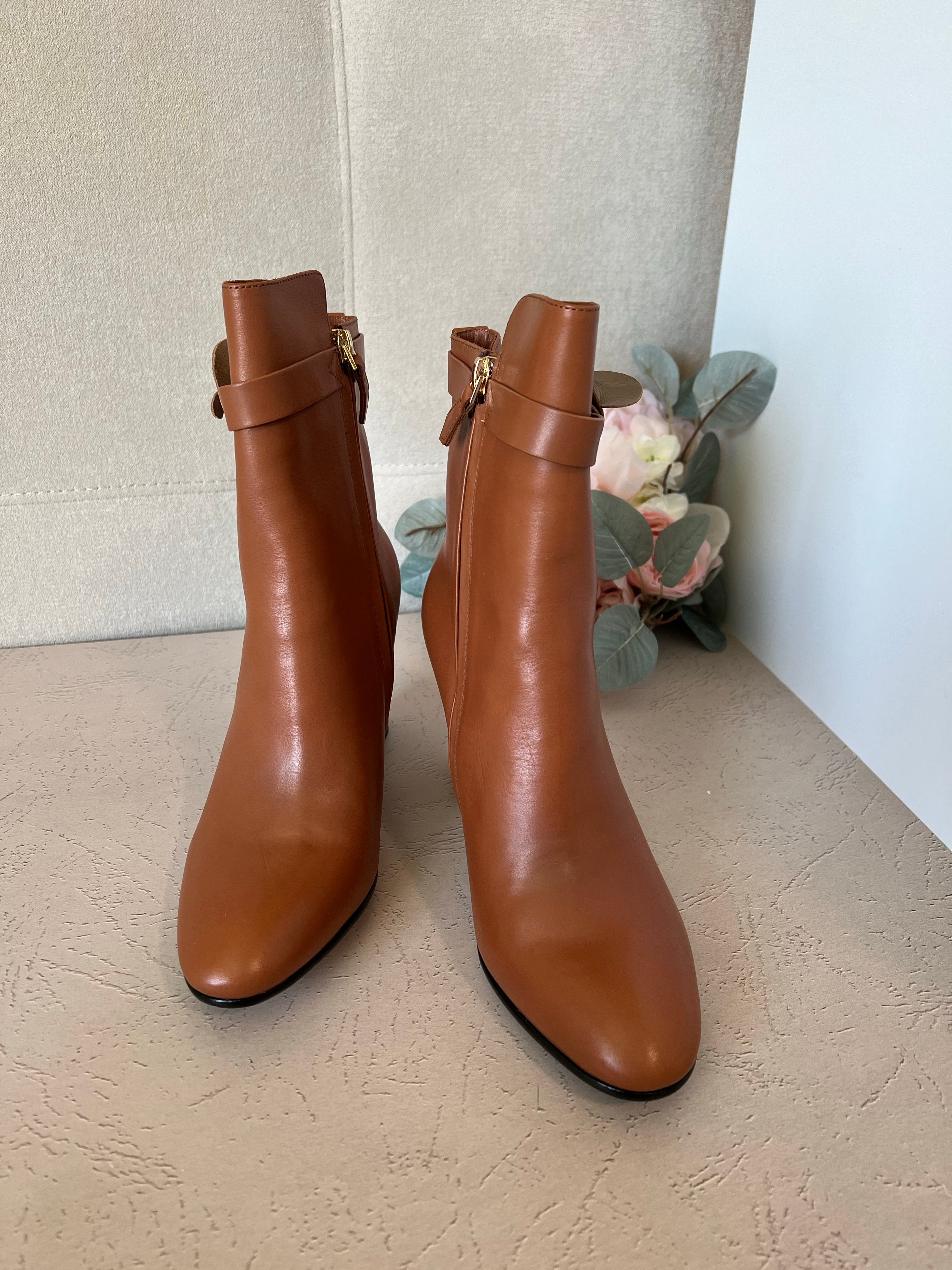 [TOP] HERMES Joueuse Ankle Boots - Brown
