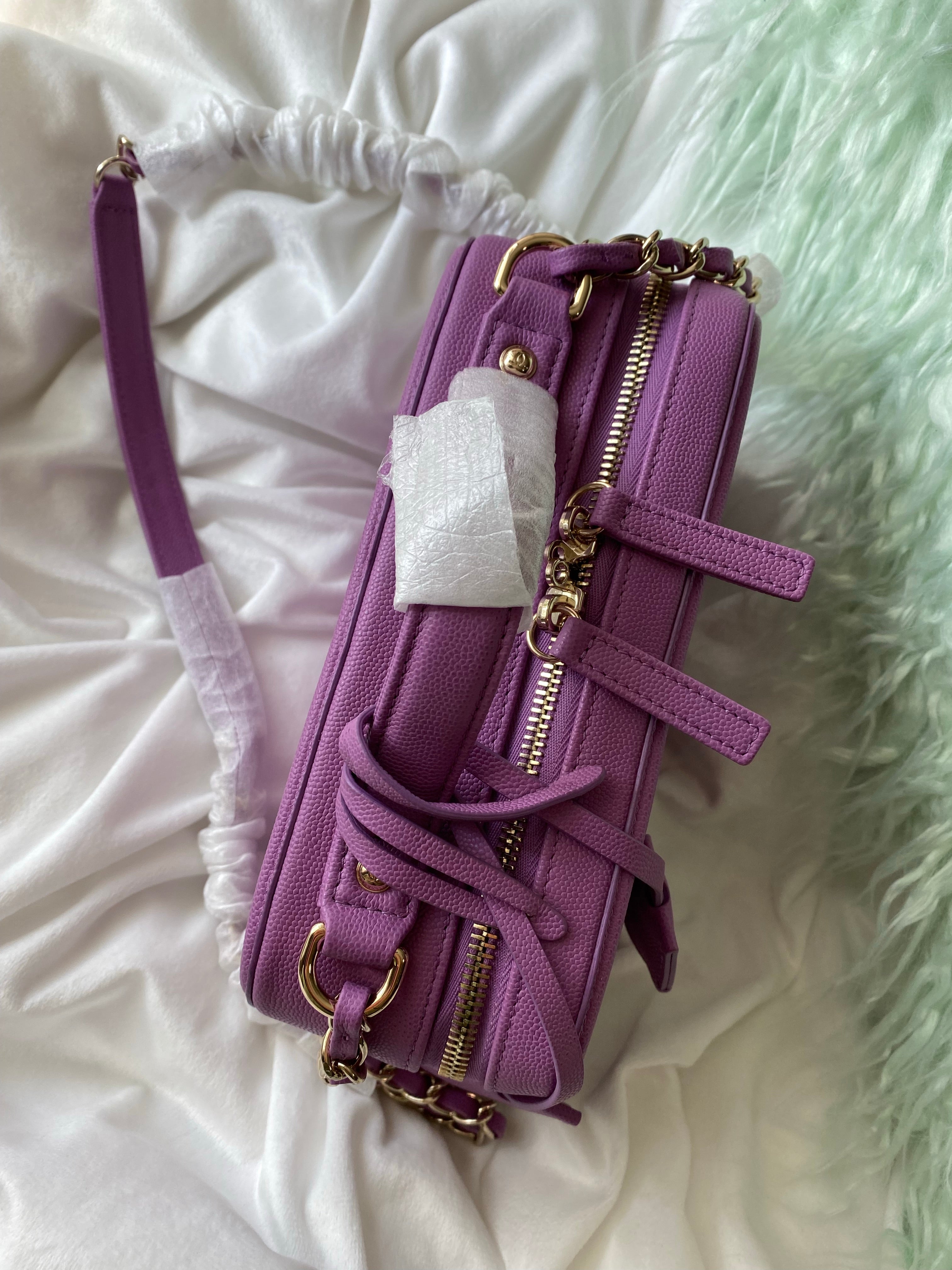 [TOP] CHANEL Vanity Case Caviar Quilted Medium - Purple