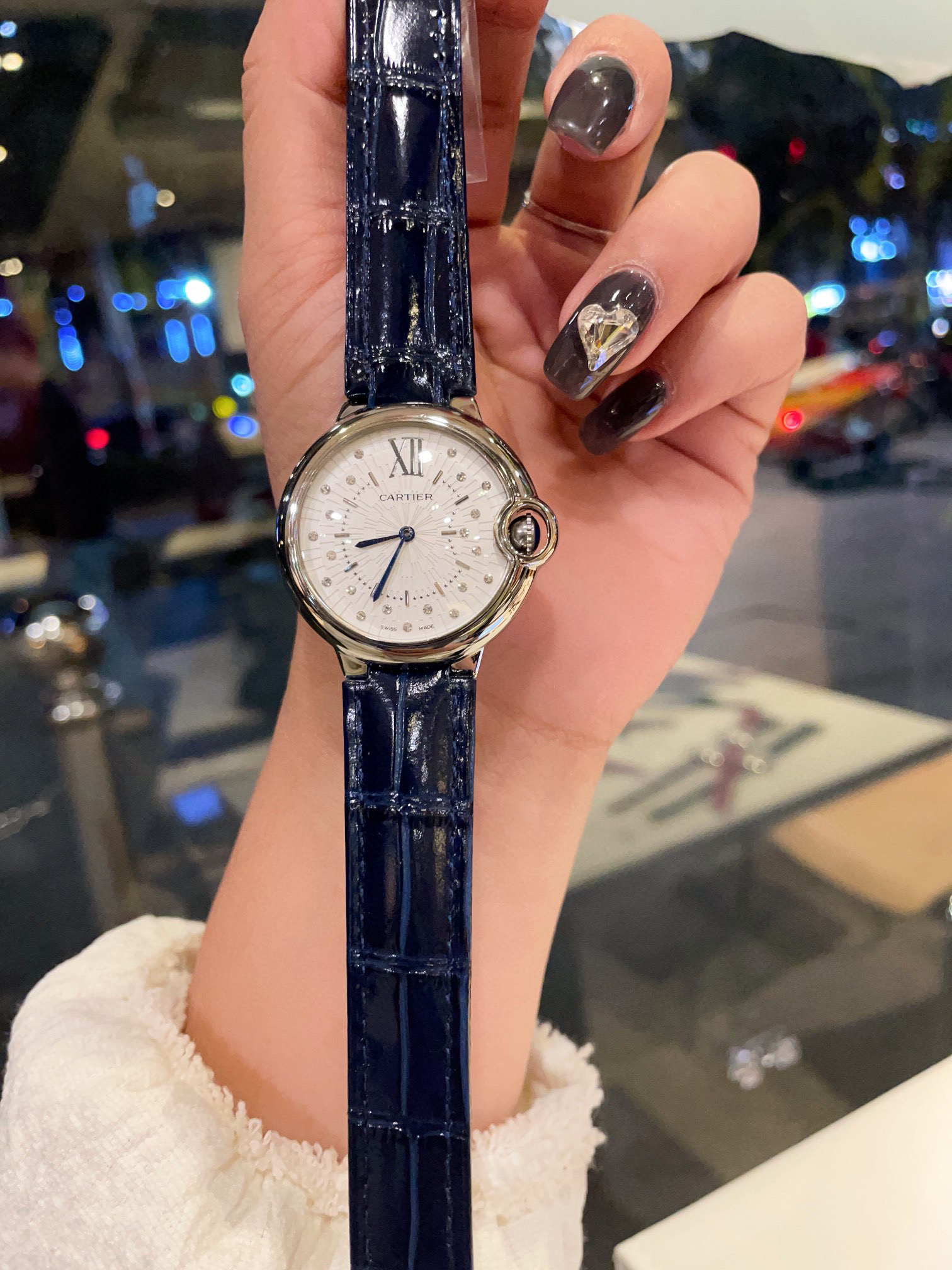 [TOP] Cartier BALLON BLEU DE CARTIER WATCH 36 mm, diamonds, leather - 7 Colours