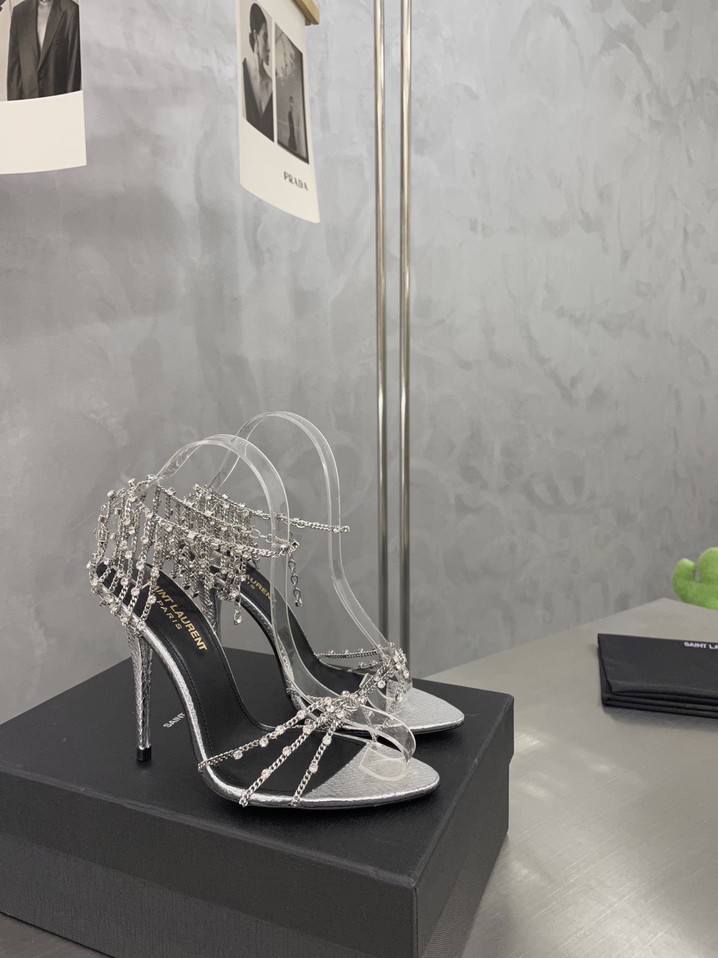 [TOP] Yves Saint Laurent YSL Chain High Heels - SHW - 2 Color