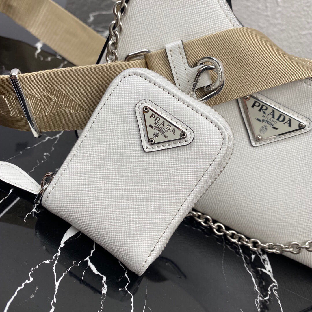 [TOP] PRADA Re-Edition 2005 Epi Leather Bag 23*8*21 cm - WHITE