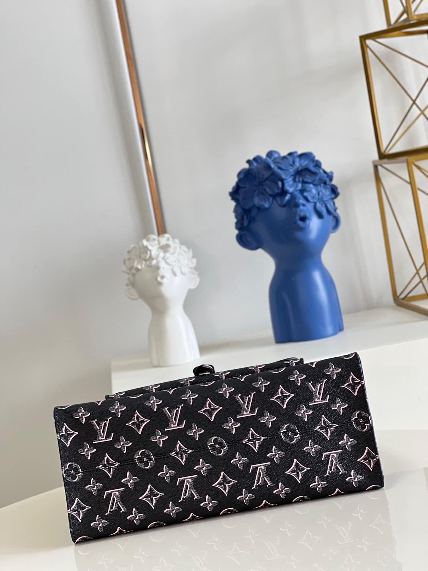 [TOP] Louis Vuitton LV  On The Go Retro MM Bag 35x27x14cm - Black