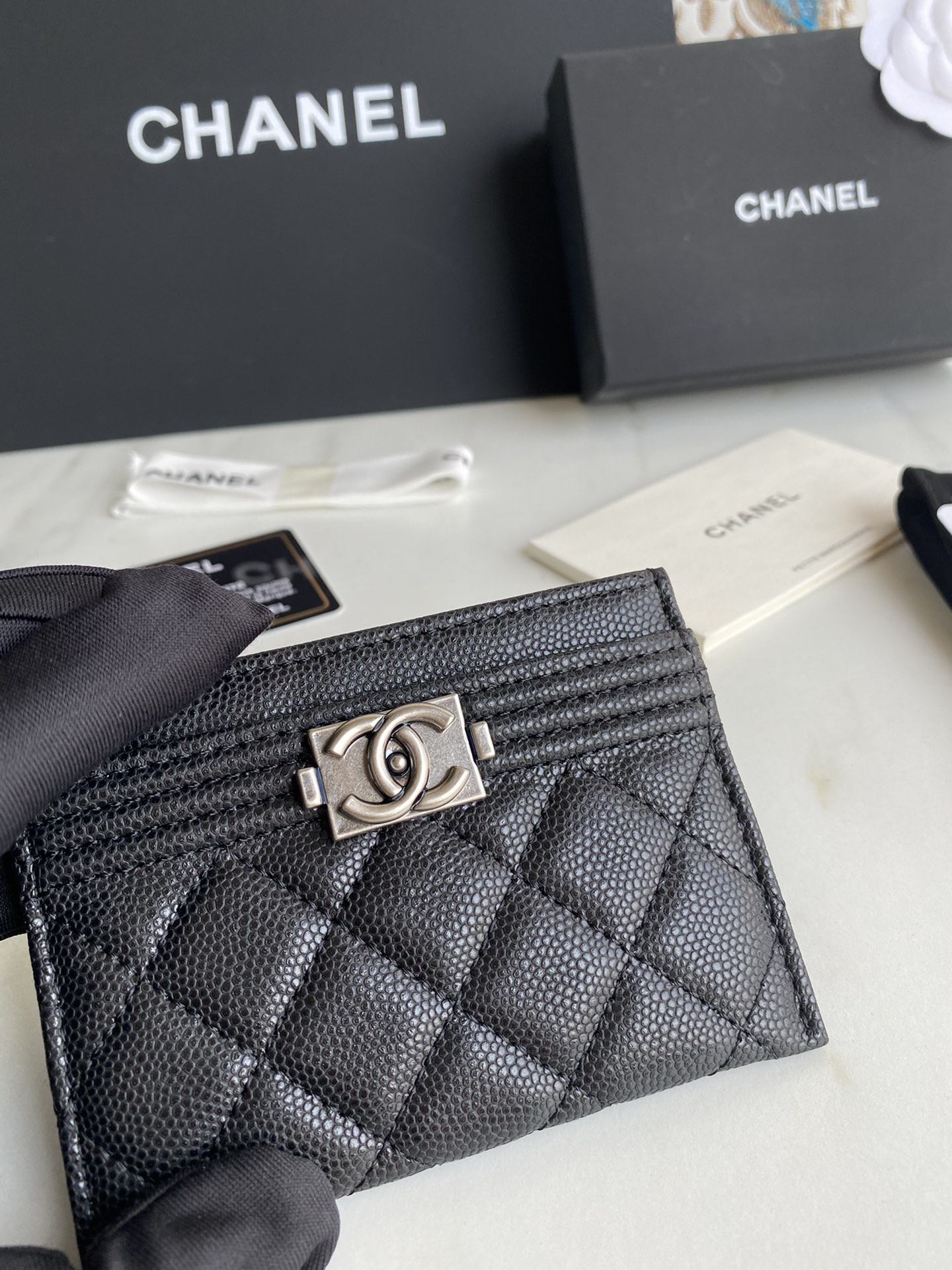 [TOP] CHANEL Leboy Cardholder - GHW&SHW - Black